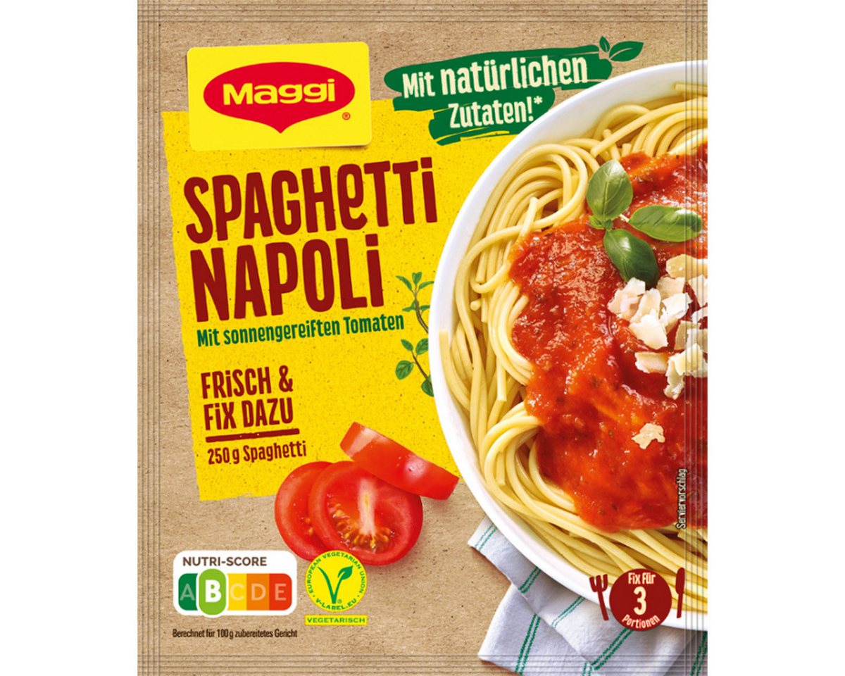 MAGGI Saucen, Maggi Fix für Spaghetti Napoli mit sonnengereiften Tomaten 42g