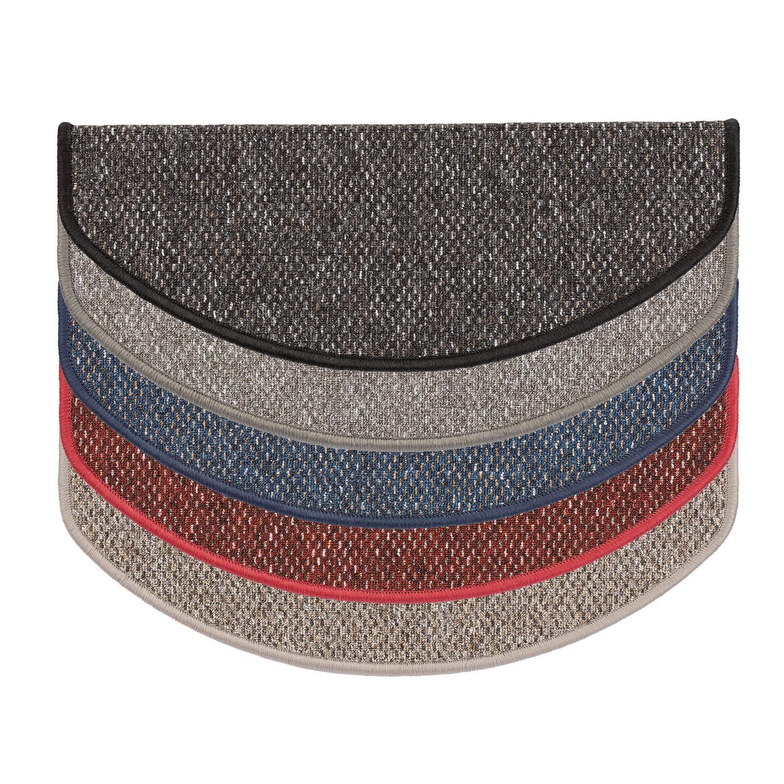 Karat Stufenmatte Newport, Stufenschutz, viele Farben, Matte in 2 Ausführungen, Halbrund, Unempfindlicher Schlingenpol