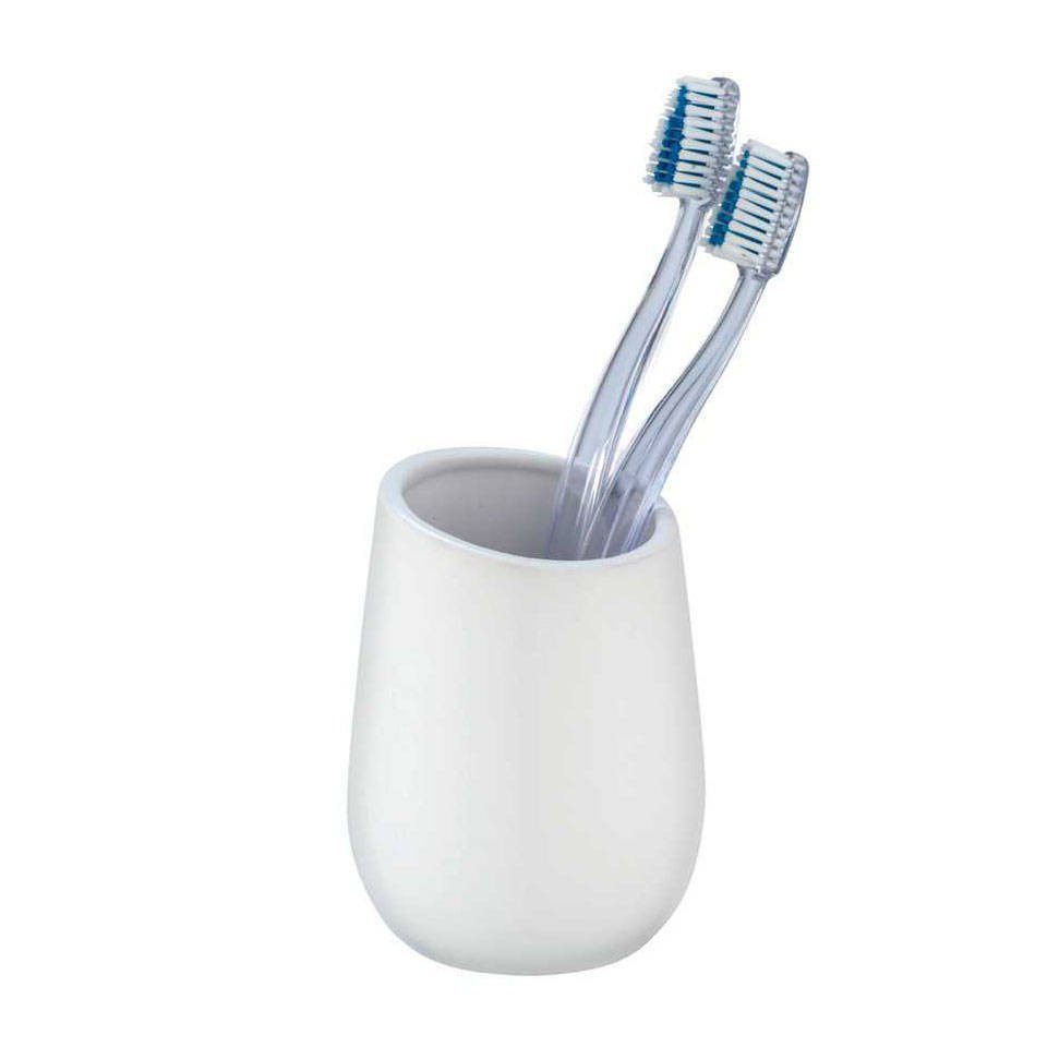 WENKO Zahnputzbecher Zahnputzbecher BADI, weiß, WENKO, (1 St)