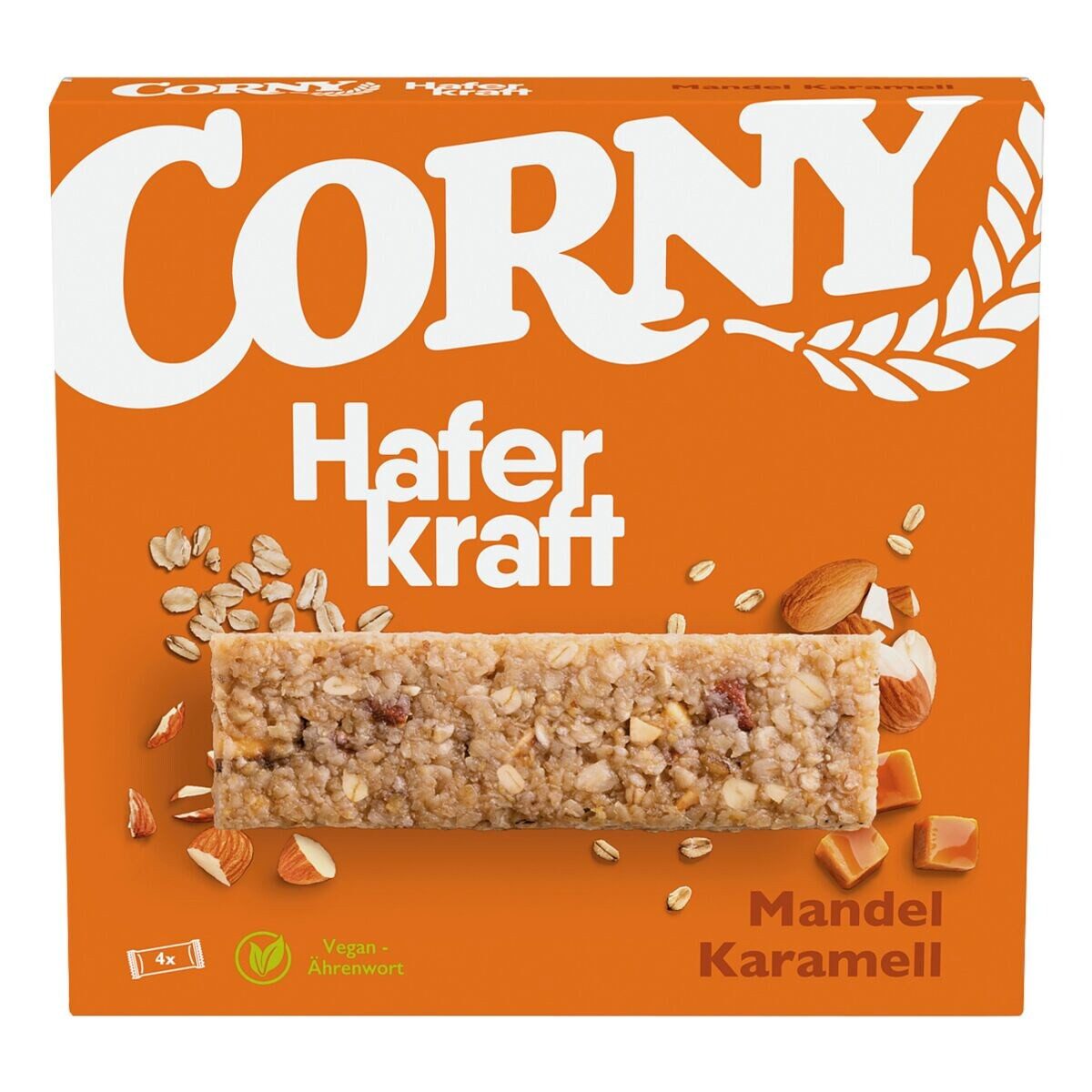 CORNY Riegel Haferkraft Mandel Karamell, 4 Riegel