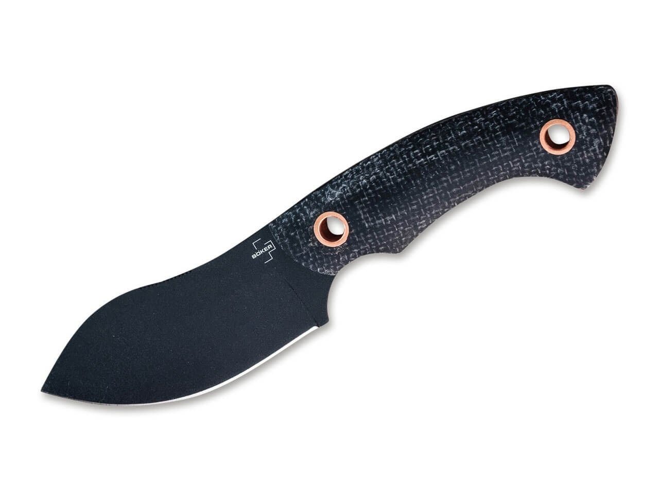 Böker Plus Universalmesser Böker Plus Nessmi Pro Black feststehendes Messer mit Lederscheide, (1 St)