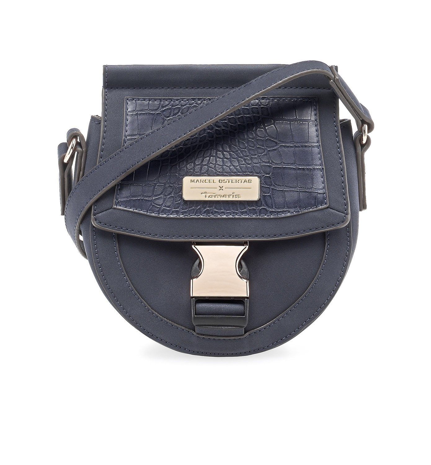 Tamaris Umhängetasche Antonia (Set), Marcel Ostertag Kollektion Damen Saddle Bag XS kleine Handtasche navy blau | Umhängetaschen