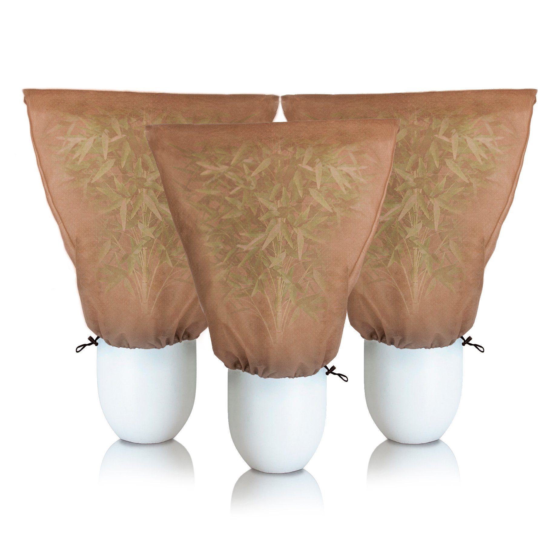 BigDean Winterschutzvlies 3er Set XL Winterschutz Kübelpflanzensack 80 x 100 cm BRAUN, (Set, 3-St., 3er), Vlies, Winterschutz, Schutzhaube, Für Kübelpflanzen
