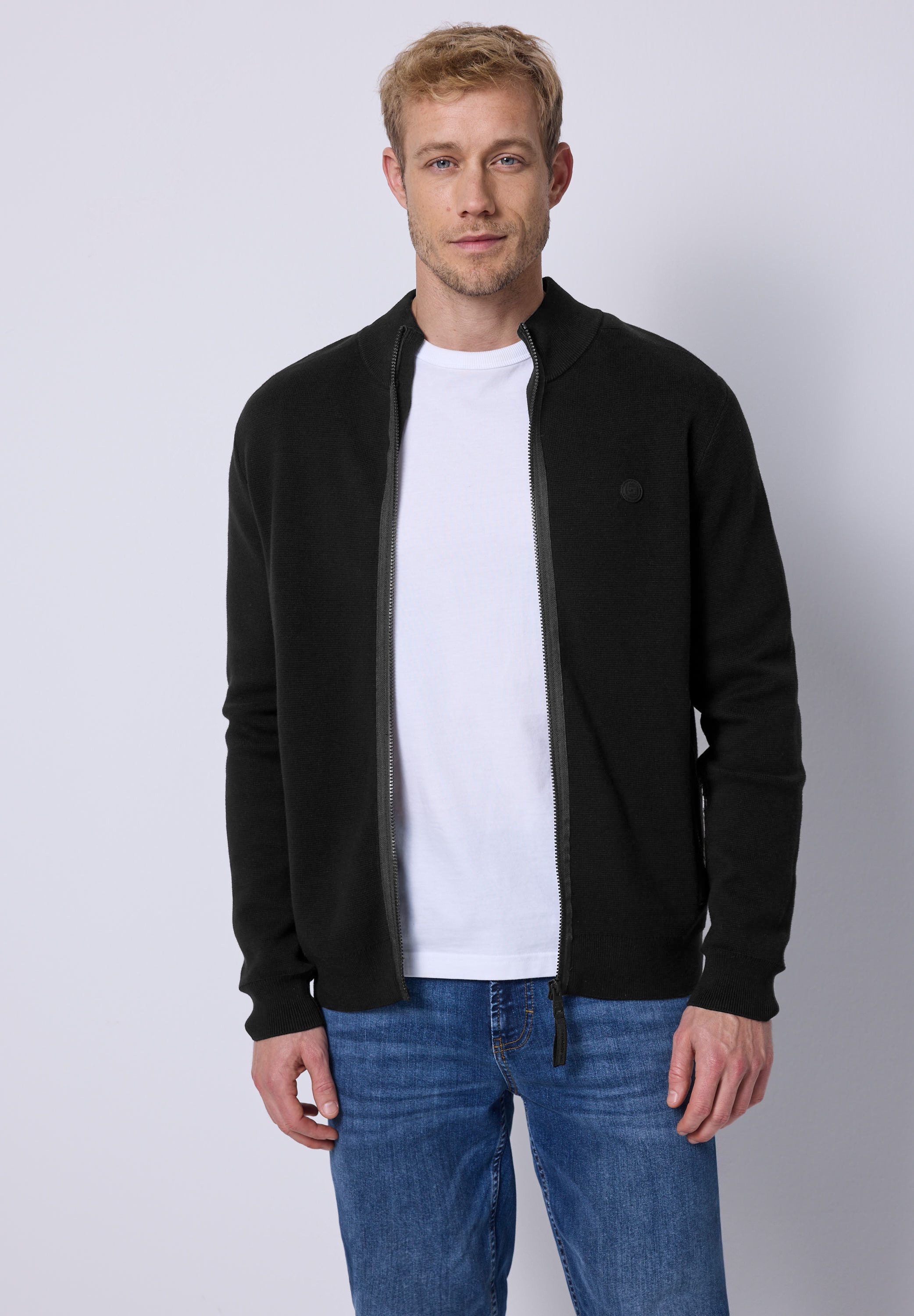 STREET ONE MEN Strickjacke mit Zipper günstig online kaufen