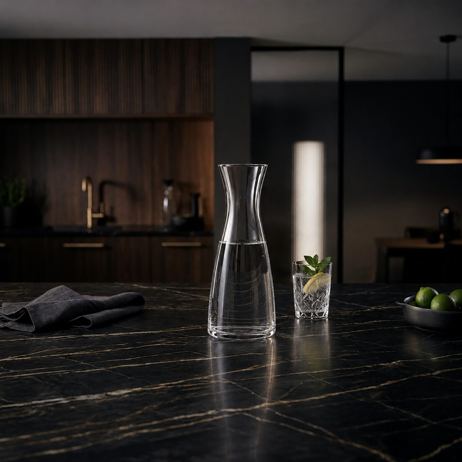 PerloPur Wasserkaraffe Glaskaraffe 0,8l oder 1,3l Wasserkaraffe Glas