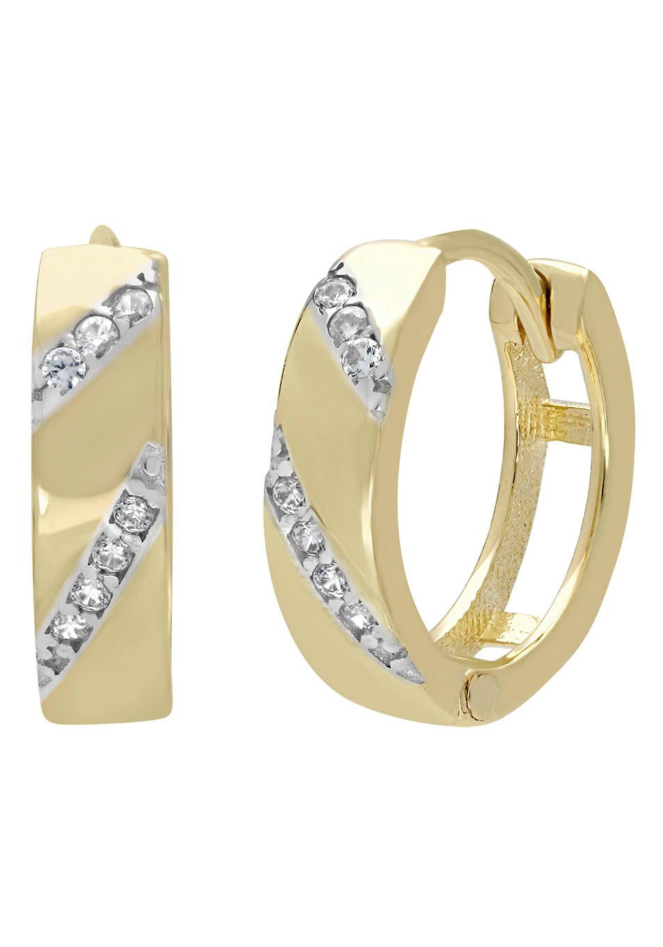 Paar Creolen Schmuck Geschenk Gold 333 Ohrschmuck Gold glitzernd