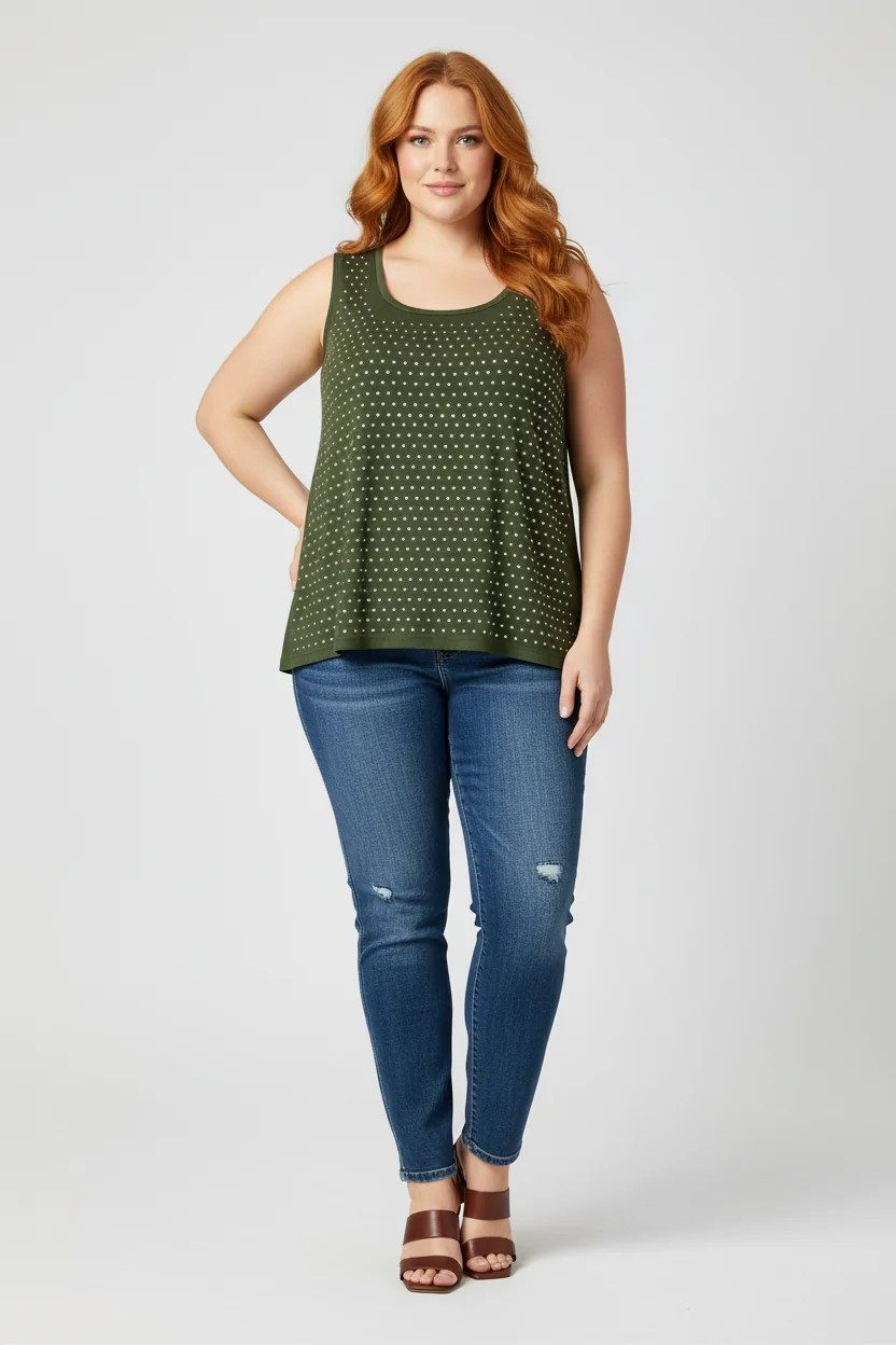 Blusentop Bluse mit Nietendetails
