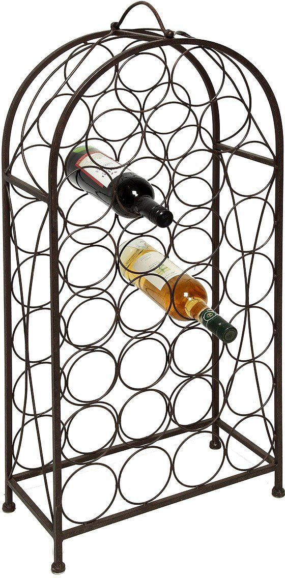 Ambiente Haus Flaschenhalter Flaschenständer Set 93/85cm- antikbraun, (1-St)