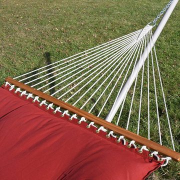 HOPLO Stabhängematte Kingsize Stabhängematte hellrot/rot - gesteppt Olefin, Wetterfestes Material