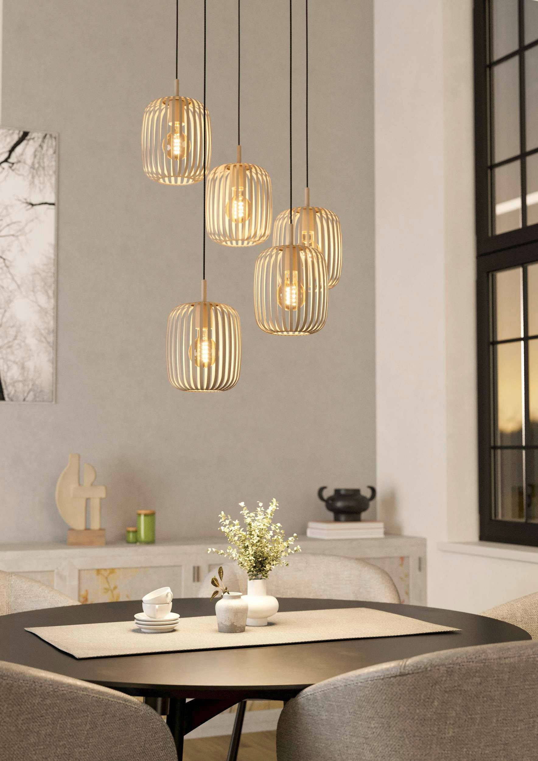 EGLO Pendelleuchte Hängeleuchte ROMAZZINA, exkl. E27, Stahl in sandfarben, günstig online kaufen