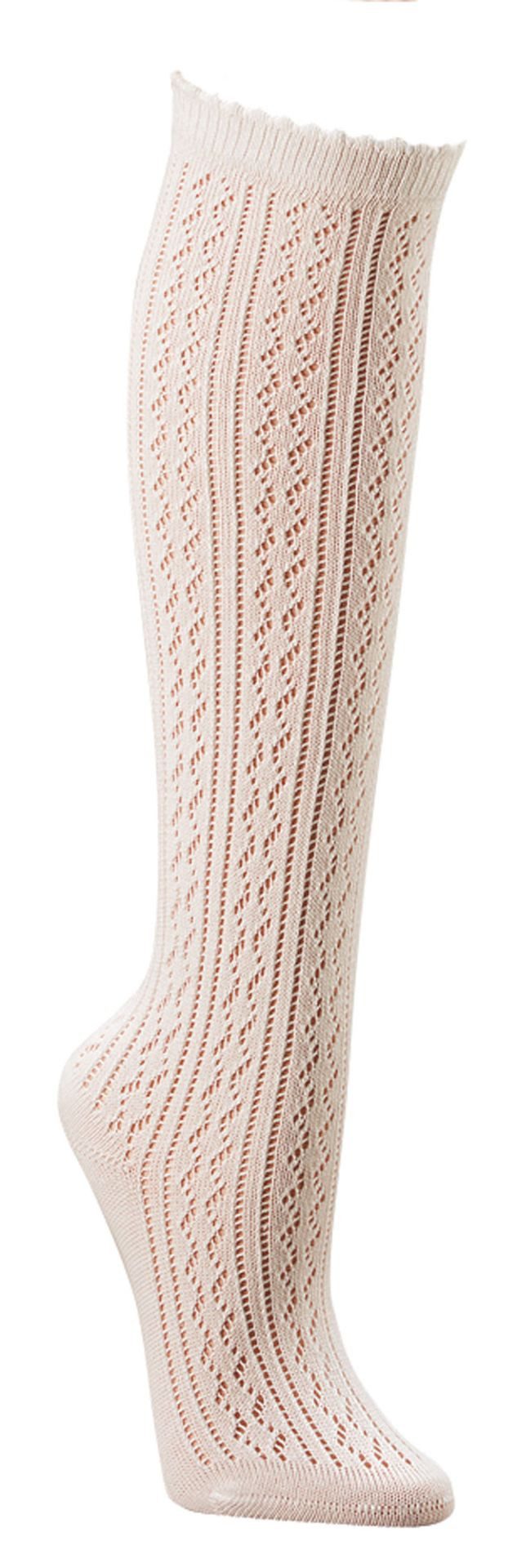 Wowerat Trachtensocken 3 Paar Häkellook-Kniestrümpfe, Trachtenkniestrümpfe günstig online kaufen