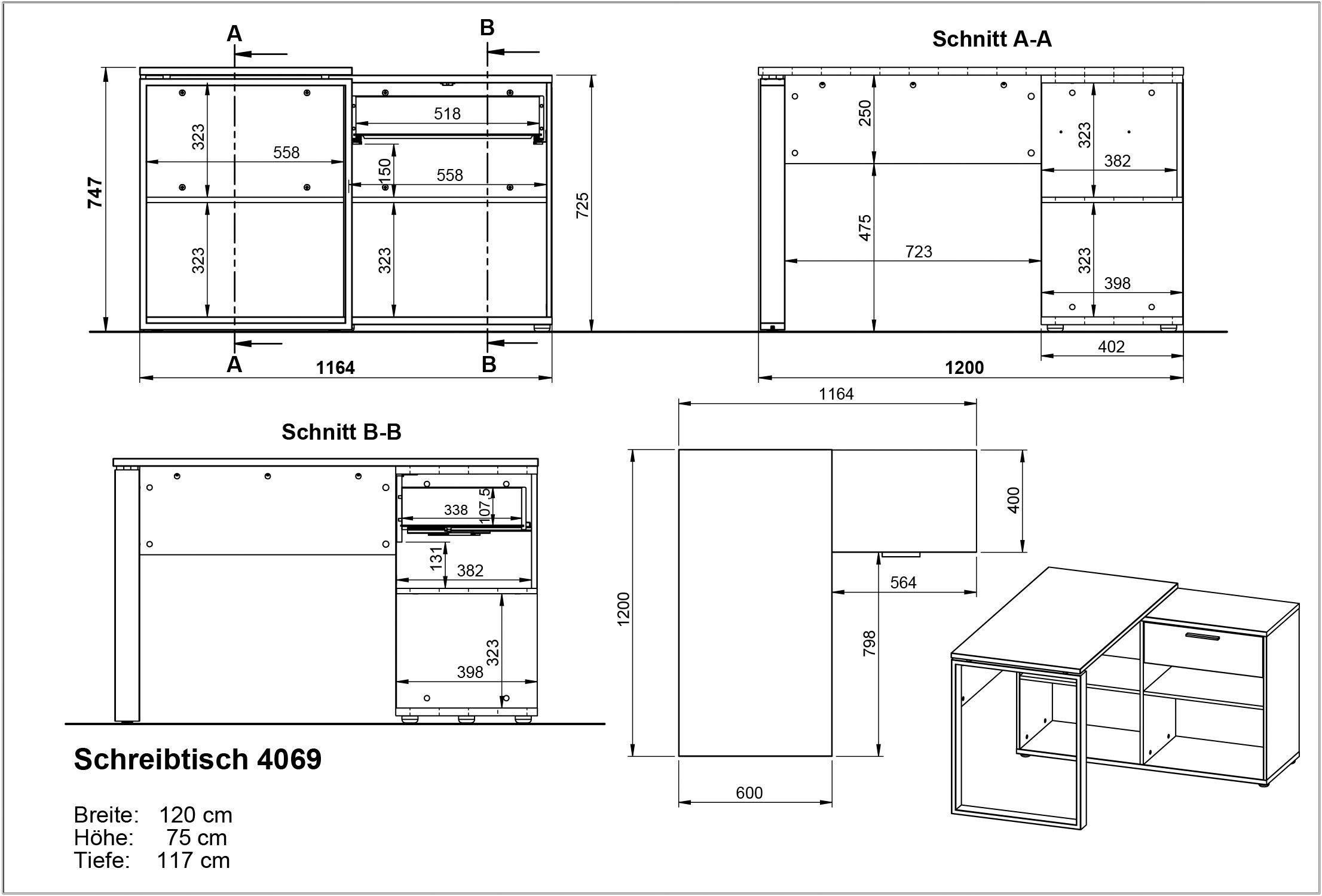 GERMANIA Büro-Set Sideboard integriertem inkl. mit (2-St), Aktenschrank Schreibtisch und Fenton