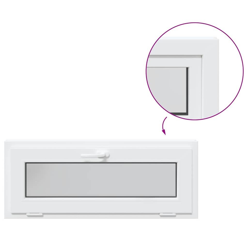 vidaXL Fenster 100x40 cm 2-fach Kellerfenster RISOR Kipp Kunststoff Weiß PVC und Glas