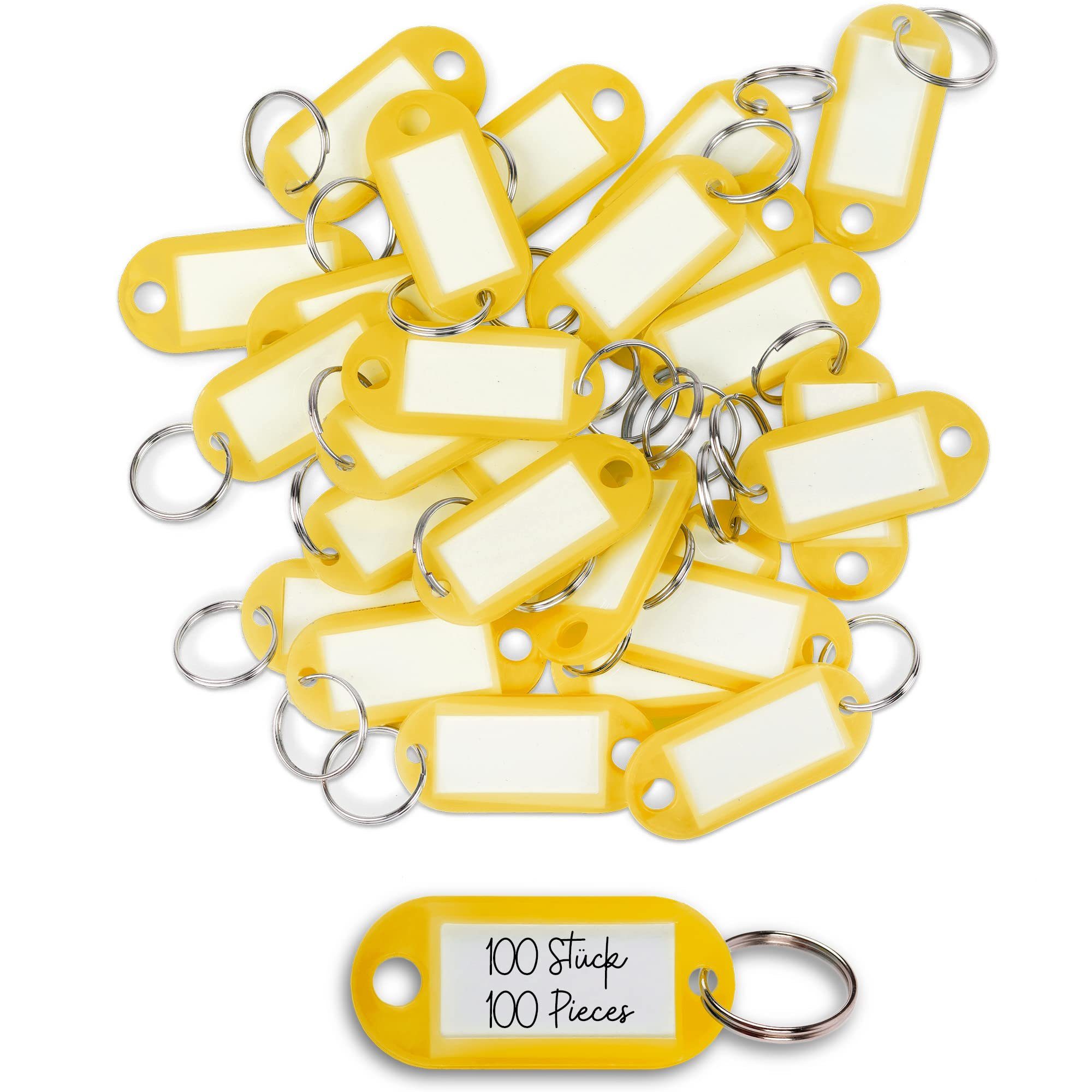 - Wintex - Schlüsselanhänger 100x Gelb Anhänger Strapazierfähige Schlüsselanhänger WINTEX