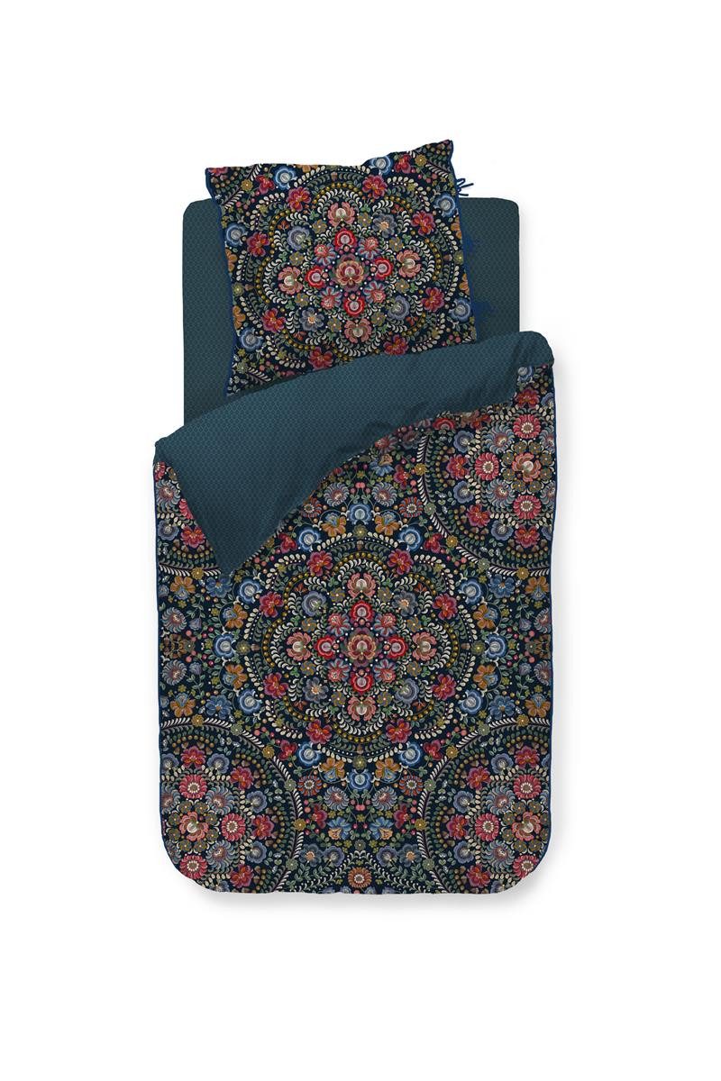 PiP Studio Bettwäsche Il Ricamo_Dark Blue_DE_UV_135x200 1 Bettbezug, 1 Kissenbezug 135 x 200, 2 teilig, Bettbezug Kopfkissenbezug Set kuschelig weich hochwertig