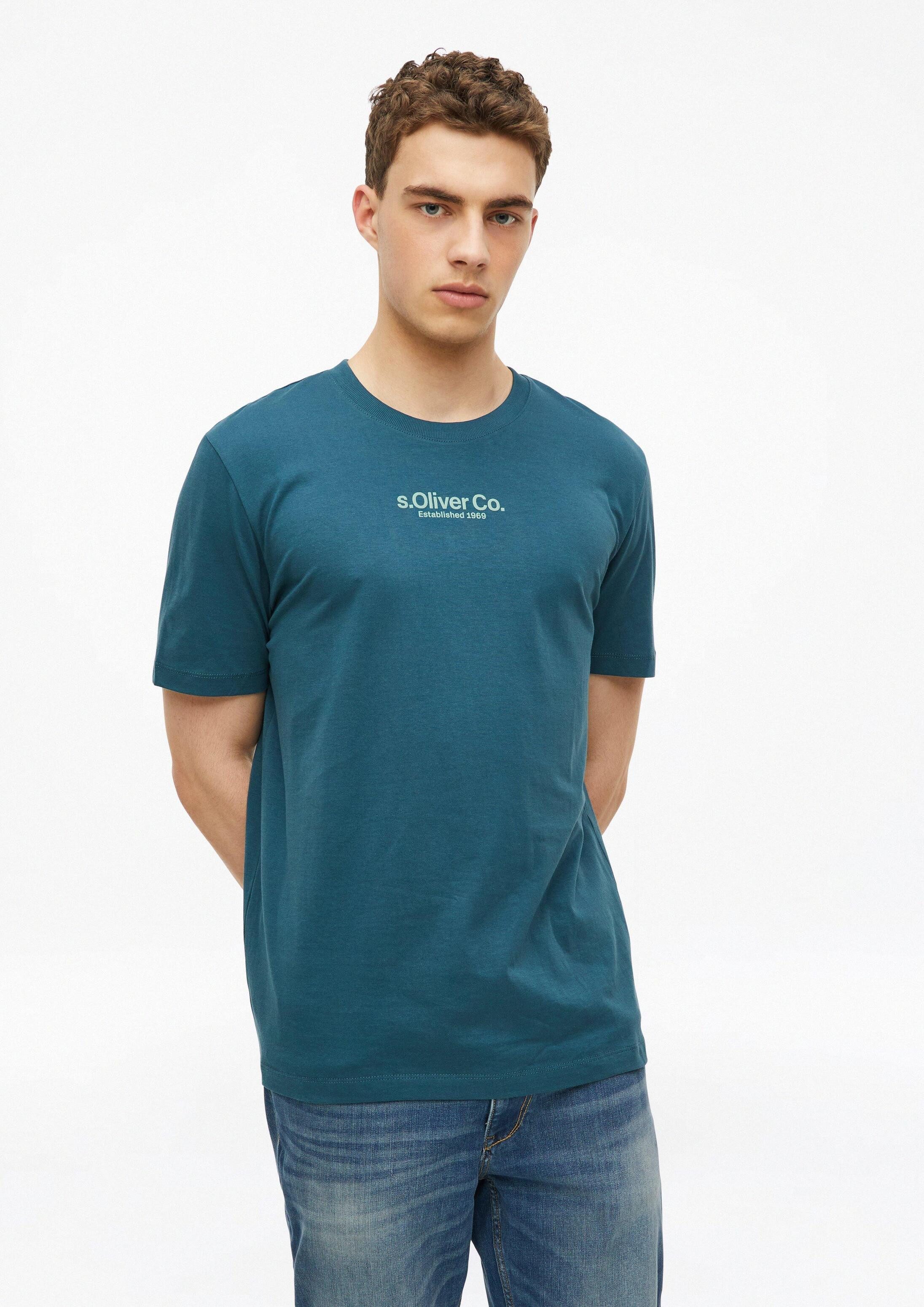 s.Oliver Kurzarmshirt T-Shirt T-Shirt mit Crew Neck und Logoprint