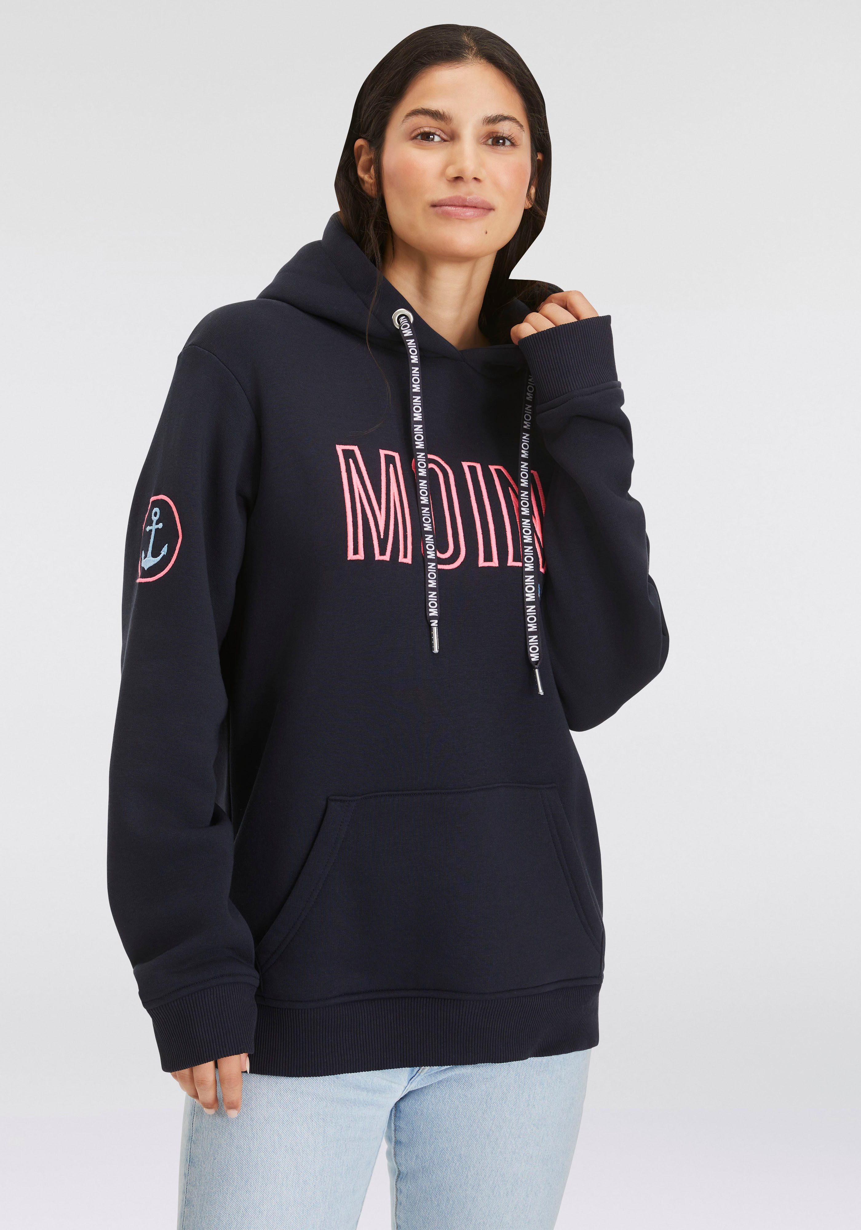 Zwillingsherz Hoodie Limited Edition Langarm, Kapuze, Anker Motiv, exklusiv günstig online kaufen