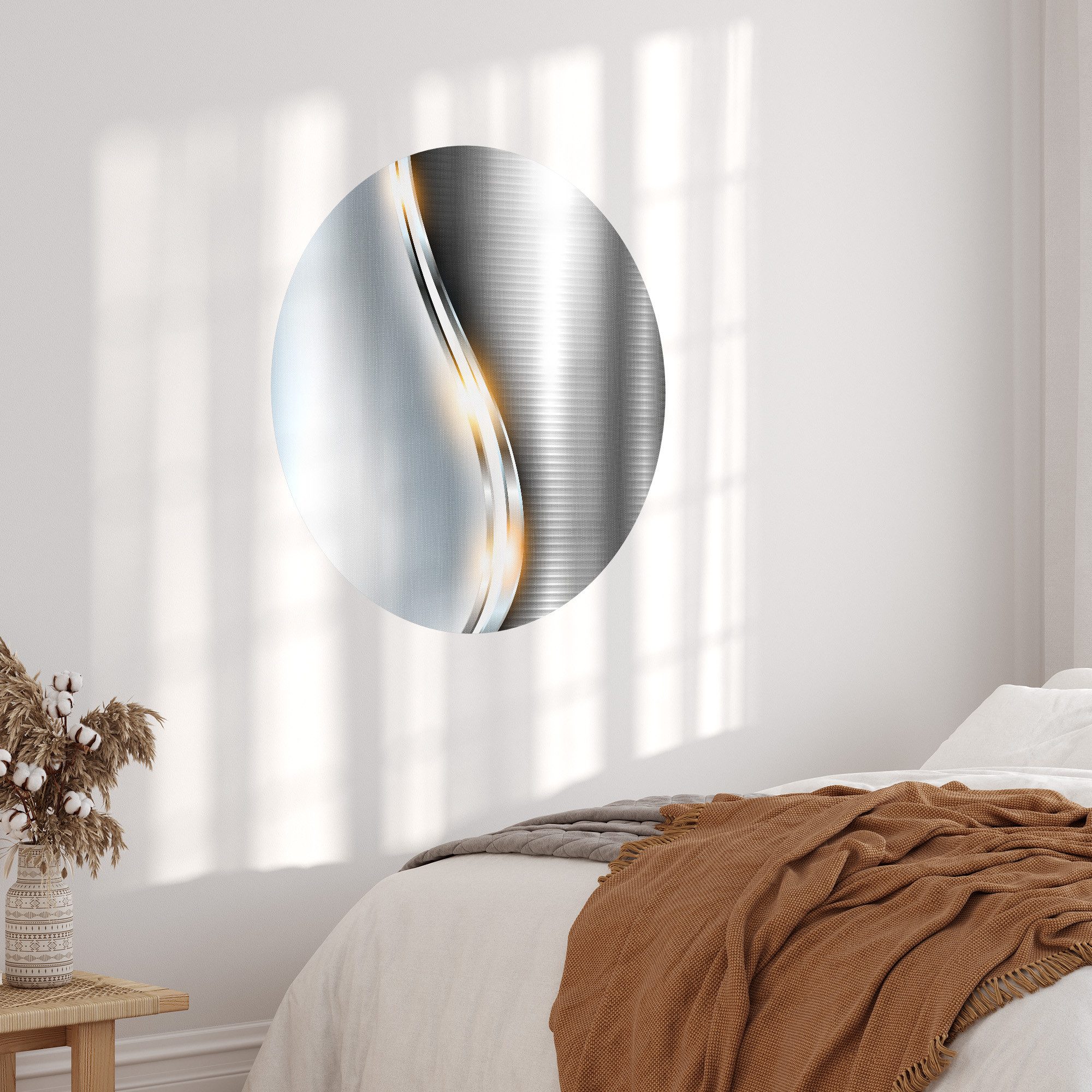 DEQORI Fototapete 'Elegantes Vektordesign', Rund, matte Leinwandstruktur, bedruckt, (1 St), selbstklebend Wandtattoo Motiv Wandtapete Wand Sticker Bild Tapete