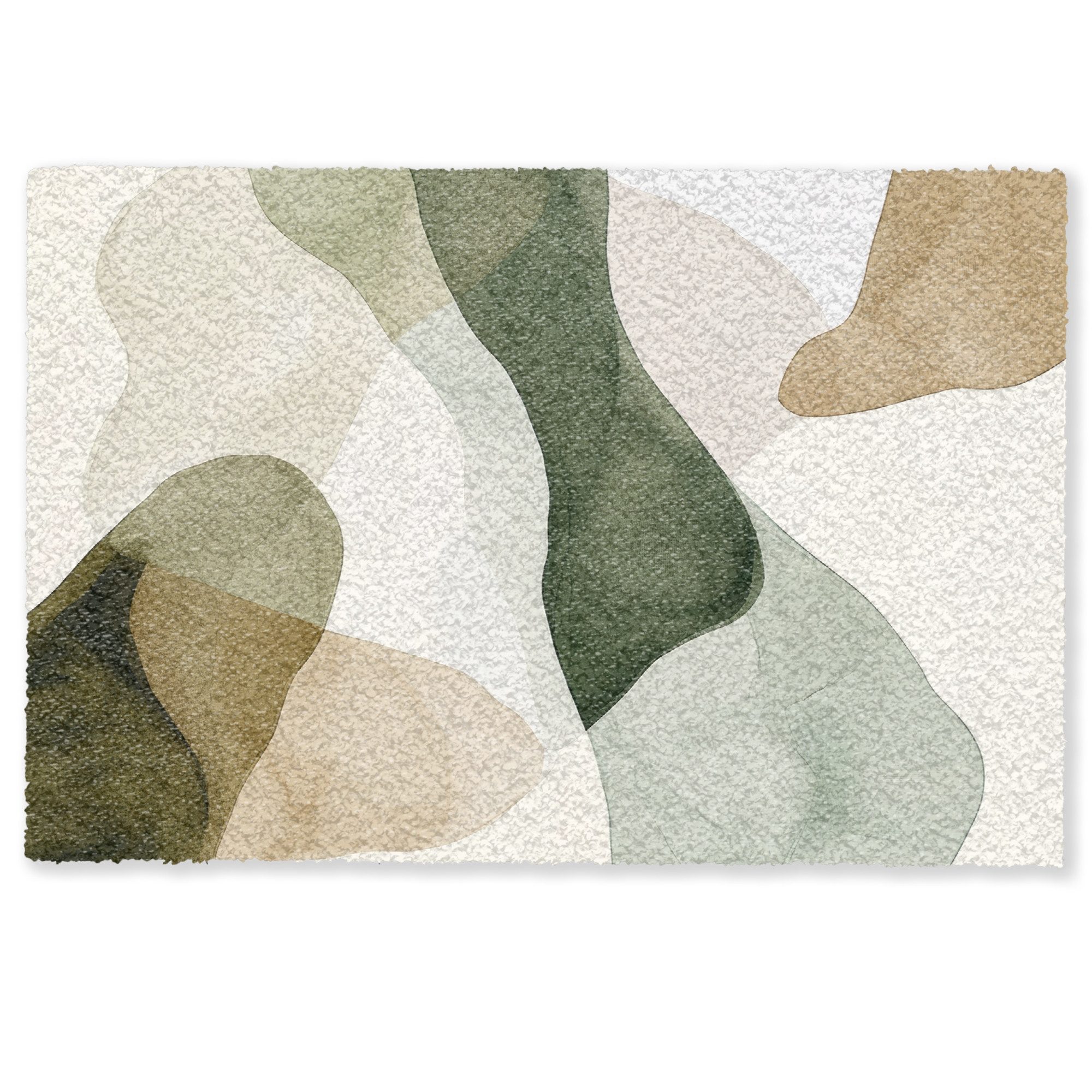 MuchoWow Fußmatte Japandi - Abstrakt - Grün, Rechteckig, innen Schmutzfangm günstig online kaufen