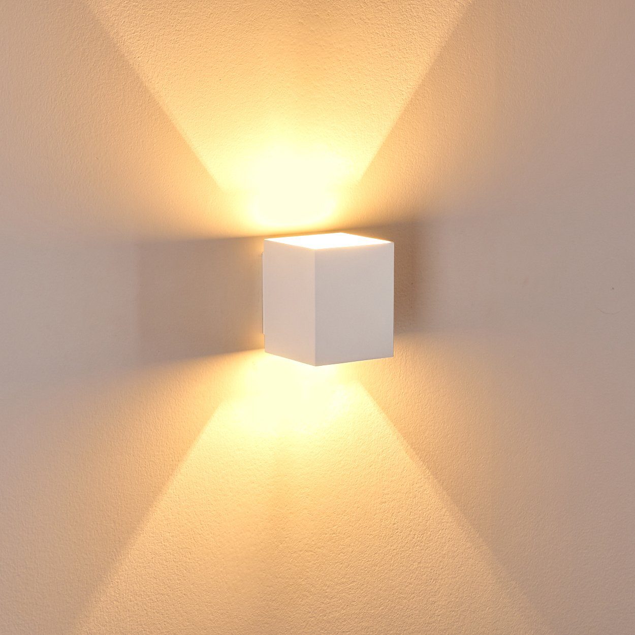 hofstein mit Cube/Innen Wandlampe Up Lichteffekt, »Albe« Wandleuchte Weiß, in Down-Effekt Leuchtmittel, 1xG9, moderne ohne aus Metall & mit