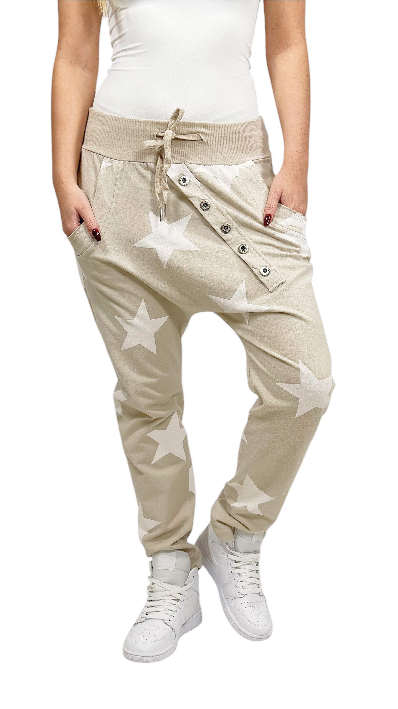 Mississhop Boyfriend-Hose Damen Hose Sweatpants Jogginghose Sterne M.132