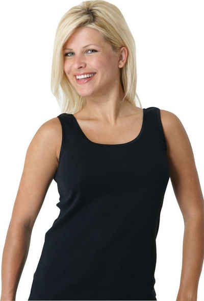 cwonlineshop Unterhemd Tank Top Achselshirt für Damen Tanktop aus weicher Feinripp-Qualität (Spar-Set 4 Stück, 4-St) 100% Baumwolle (A511-12)