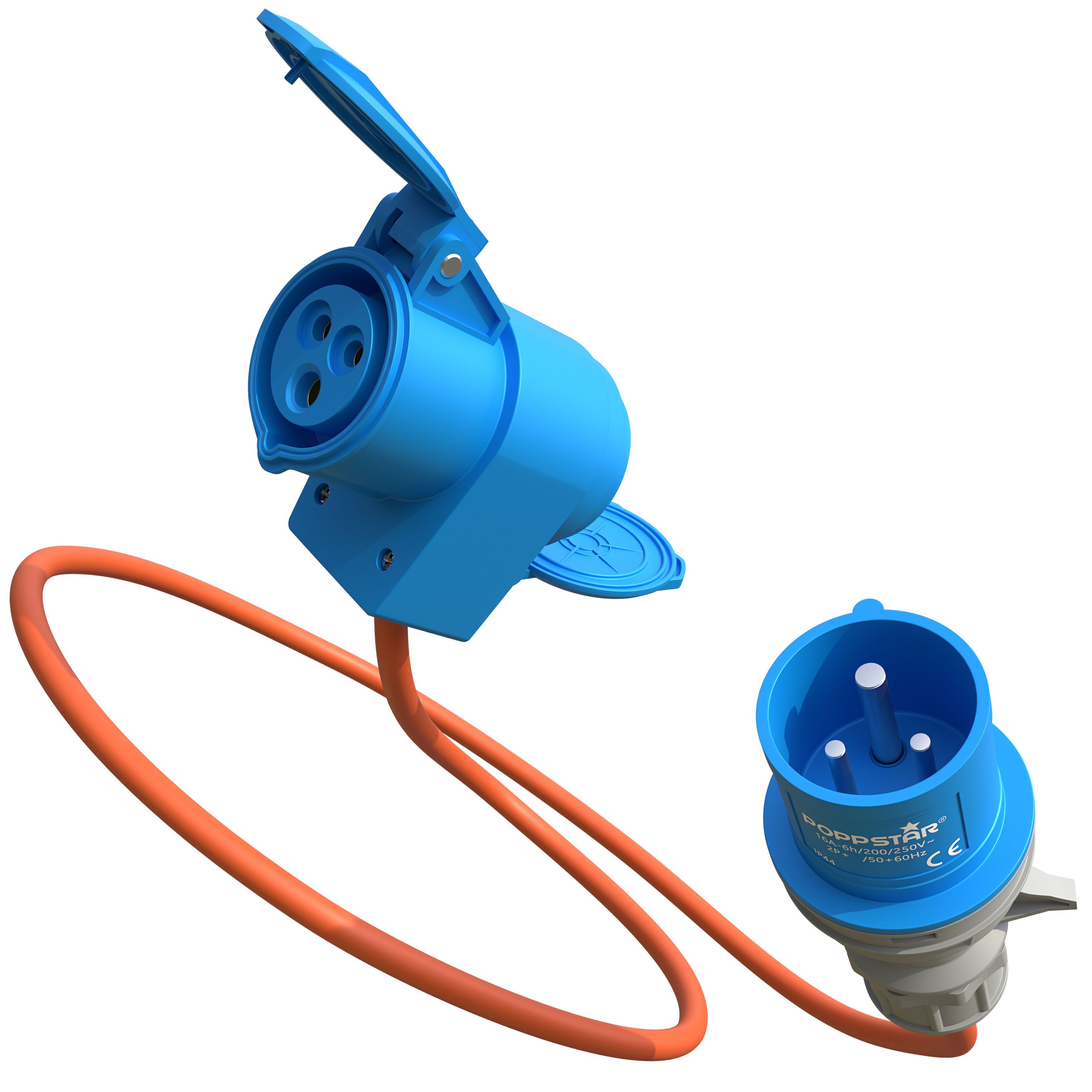 Poppstar CEE-Adapterkabel, 150 cm