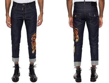 Dsquared2 5-Pocket-Jeans DSQUARED2 JEANS TIGER-EMBROIDERY RUN DAN SOLD OUT S71LB0746 HOSE TROUS