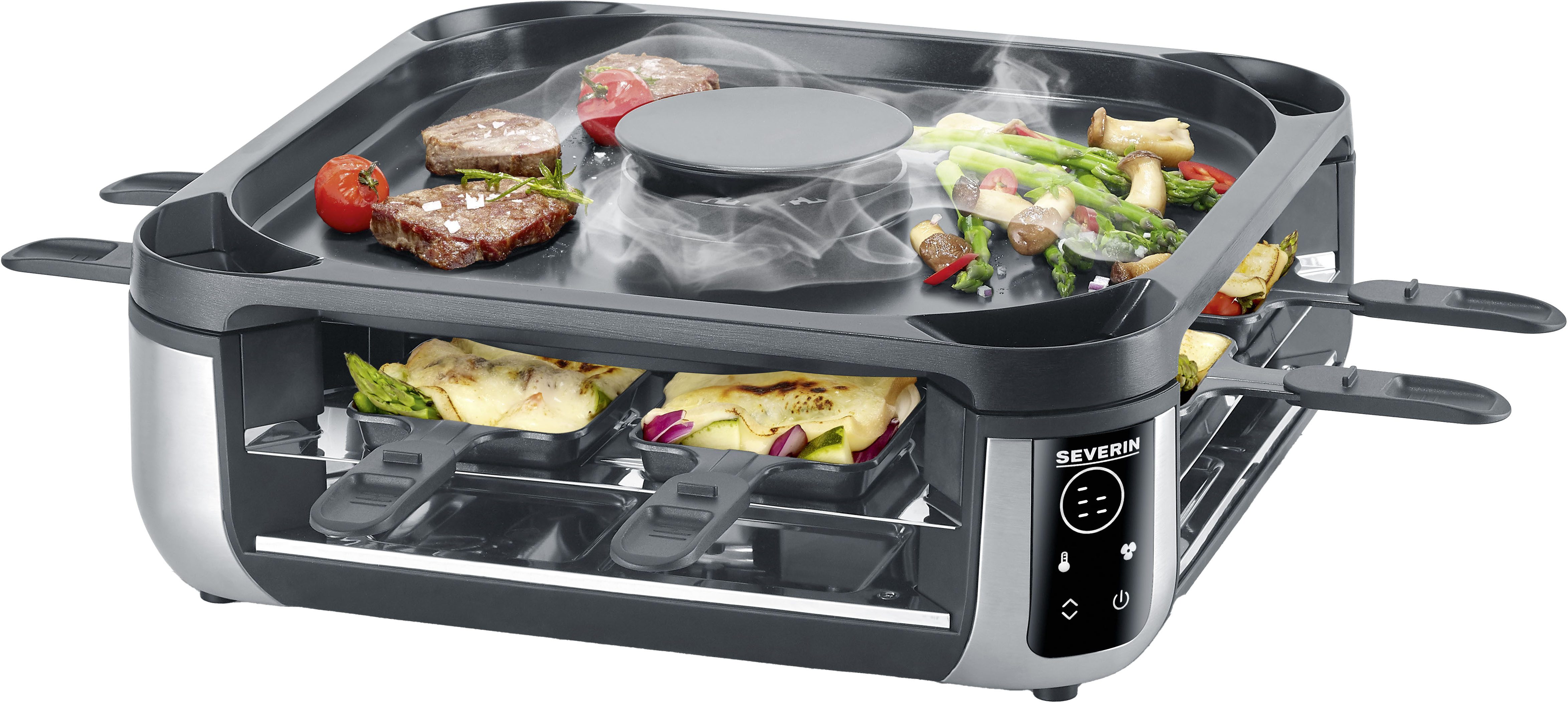 Severin Raclette RG 2379, 1900 W, mit integrierter Rauch- und Geruchsabsaugung