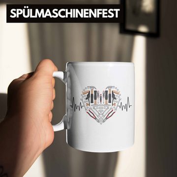 Trendation Tasse Trendation - Werkzeug Handwerker Herzschlag Tasse Geschenk für Hausmei