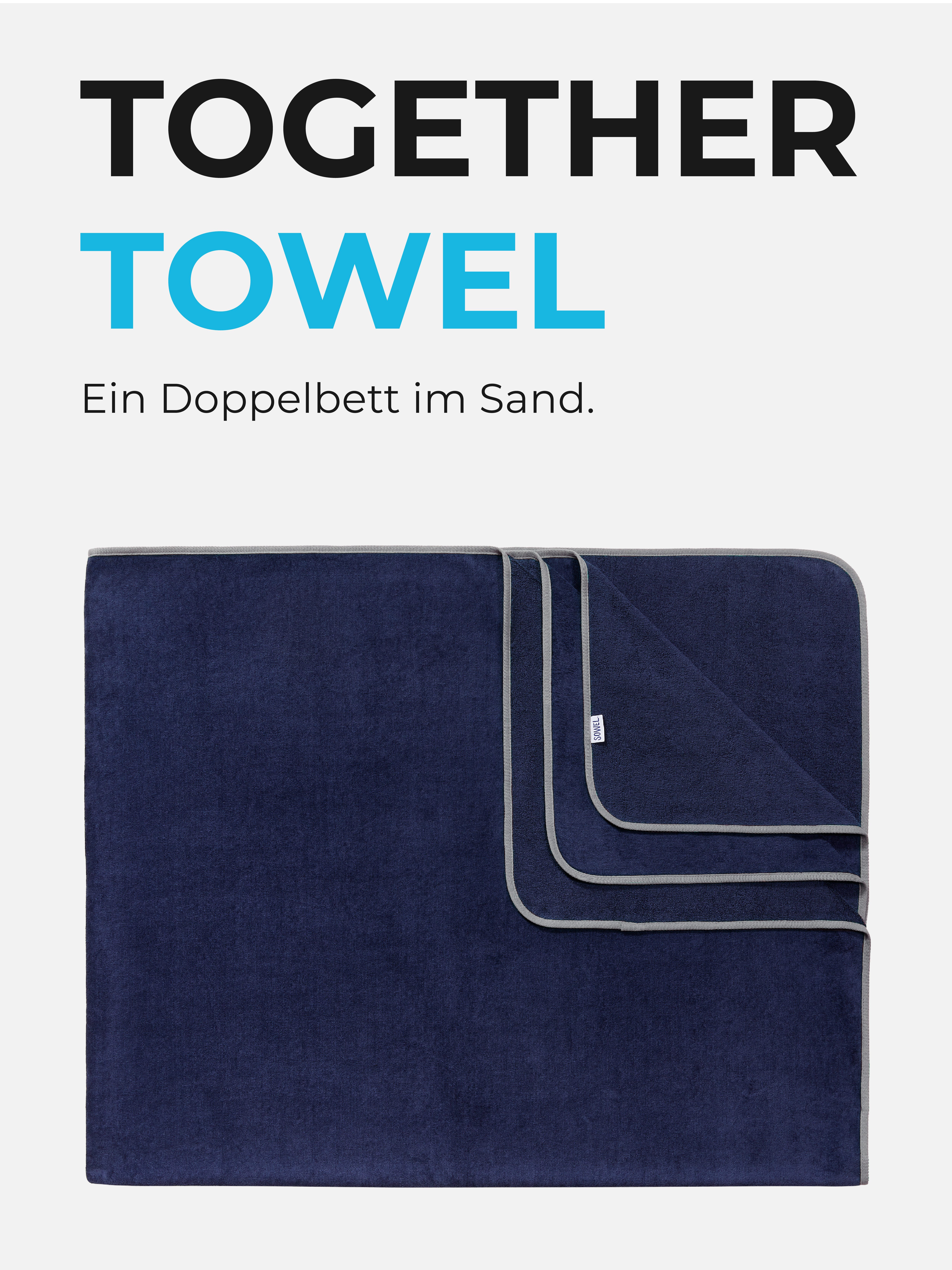 Sowel Strandtuch XXL - Together Towel -, 200x160 cm, Badetuch, 100% Bio-Bau günstig online kaufen