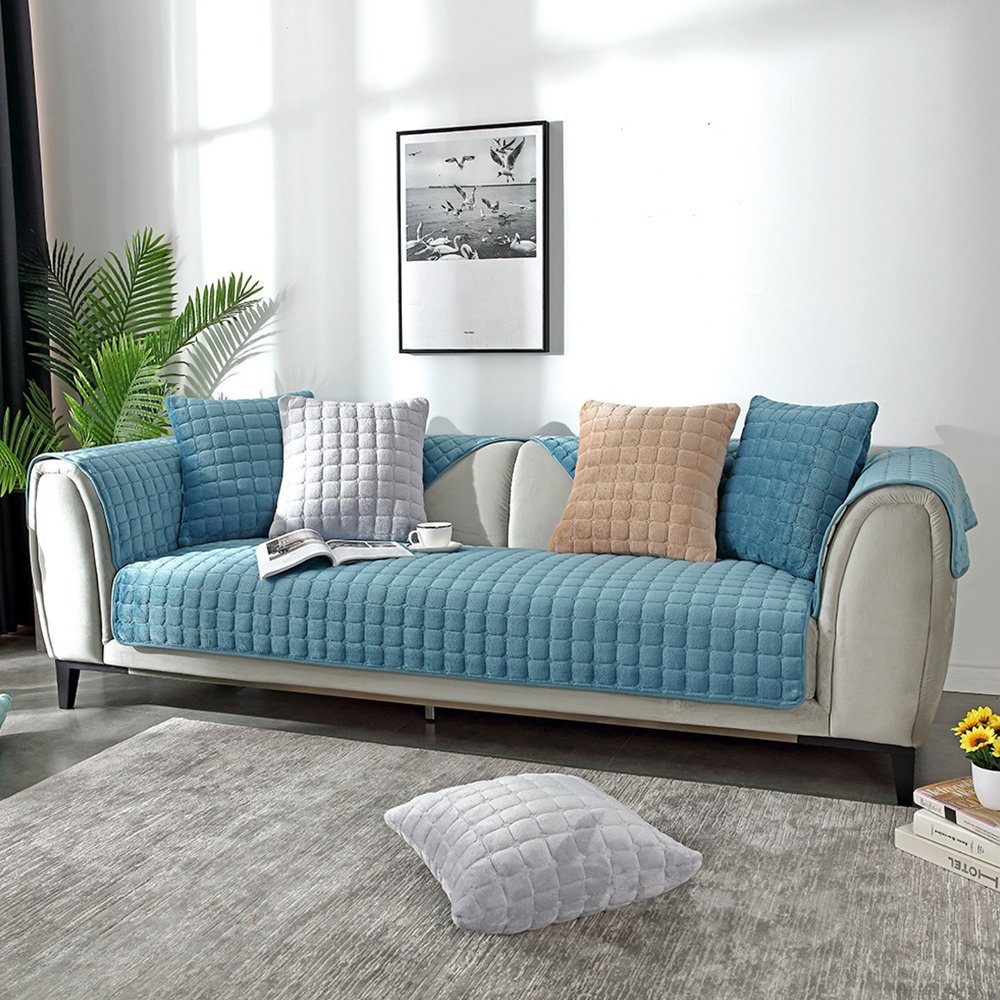 NUODWELL Sofahusse Samt Sofabezug,rutschfest L Form Sofaüberwurf,Couch Bezu günstig online kaufen