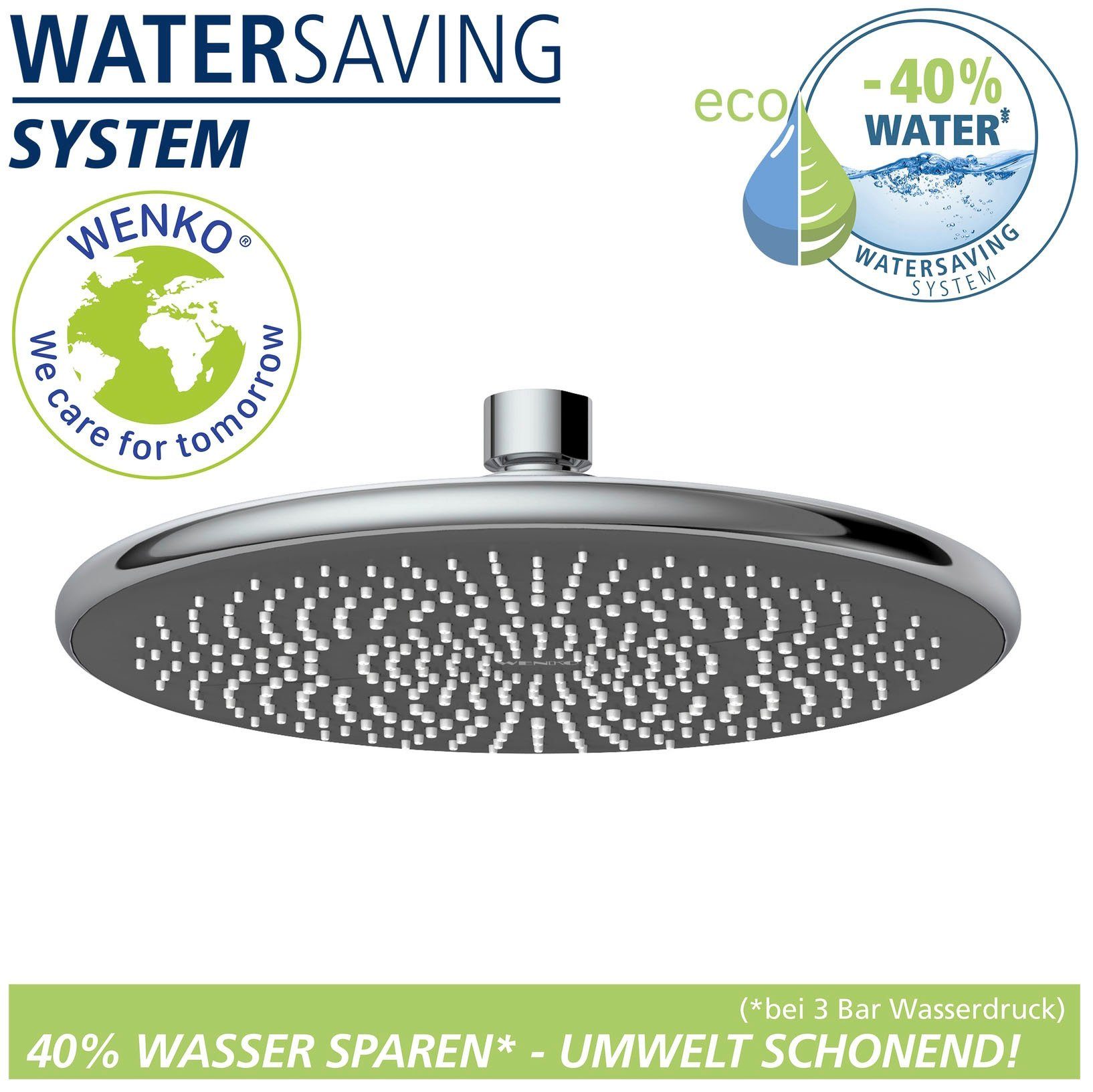 WENKO Regenduschkopf Watersaving, Ø 22,5 cm
