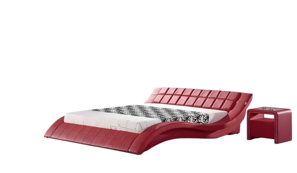 JVmoebel Polsterbett Luxus Rotes Designerbett aus hochwertigem Material, Made in Europe
