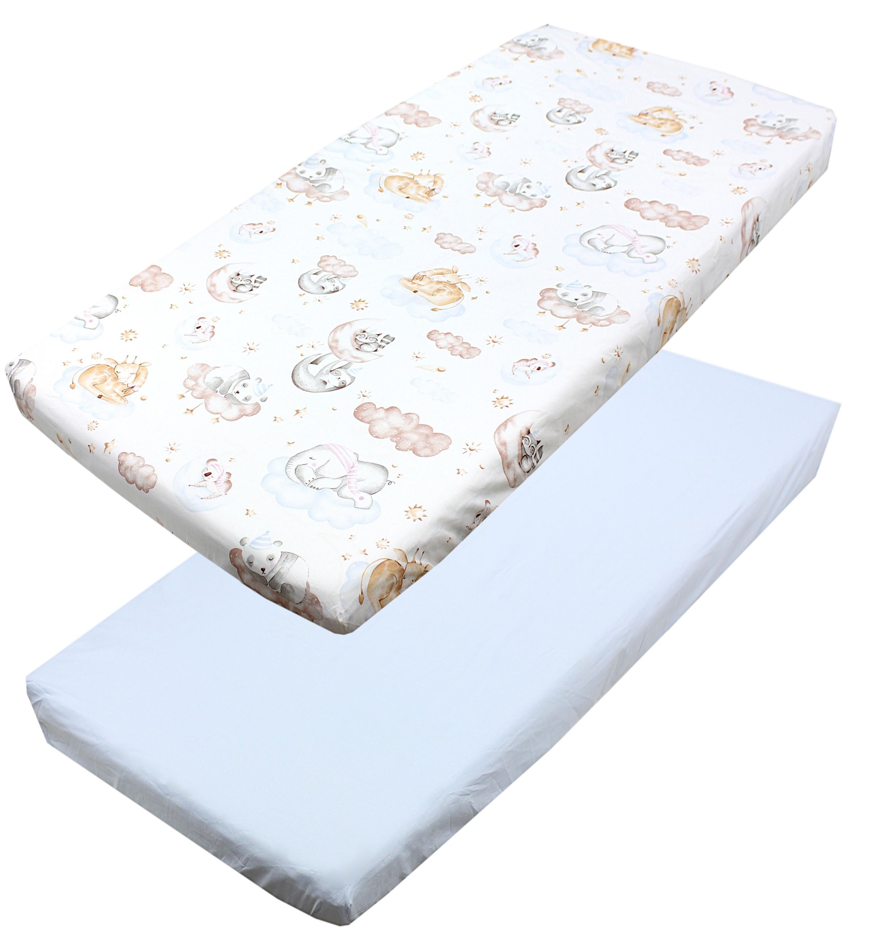 Spannbettlaken Baby Spannbettlaken Spannbetttuch für Babybett Kinderbett 2er Pack