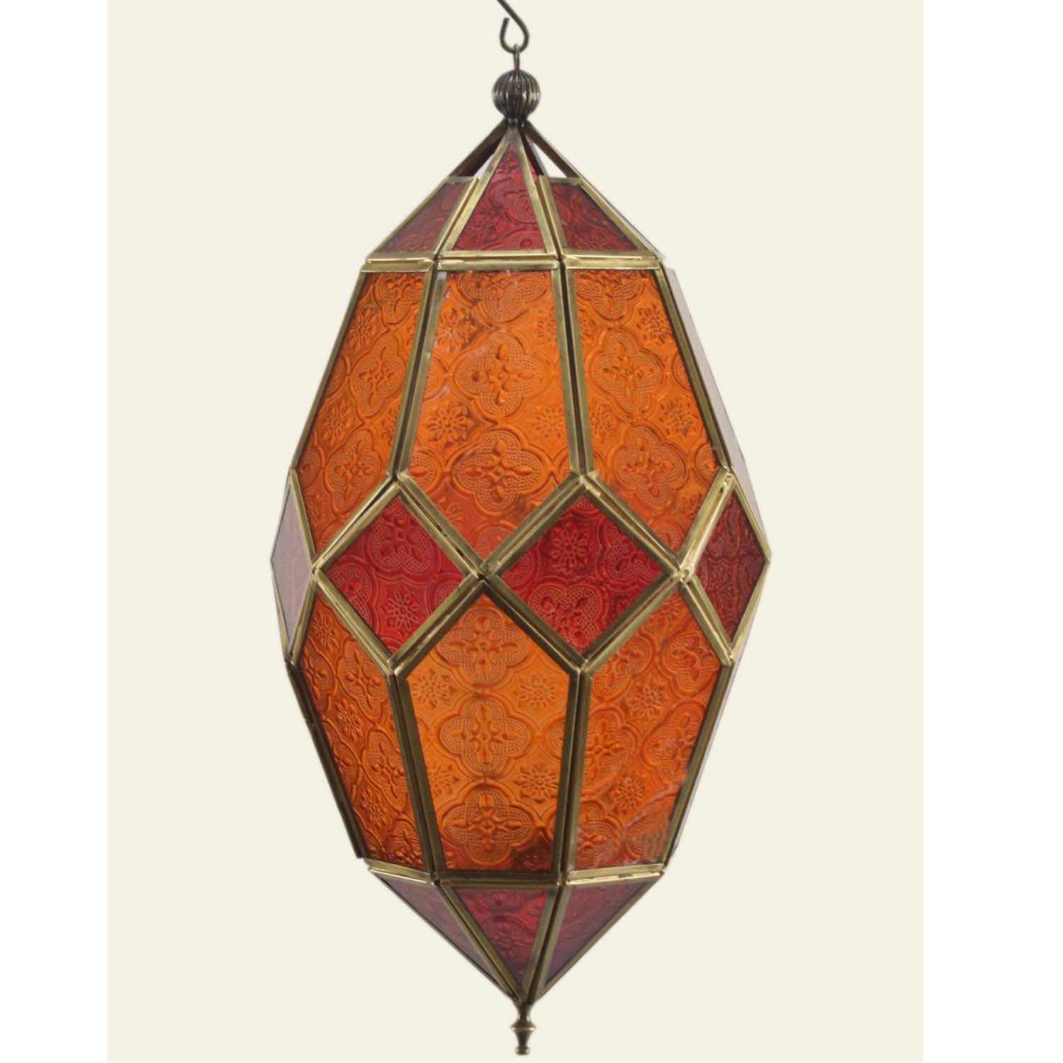 Casa Moro Hängewindlicht Orientalische Hängelaterne mit Kette aus Glas & Metall (Hängewindlicht Laterne für Teelicht & Kerzen, Hängeleuchte, Kerzenhalter, Teelichthalter mit Kette), Ostern Muttertag Geschenk Wohn Deko IR-60572