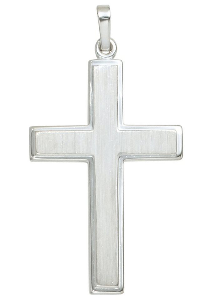 JOBO Kreuzanhänger Anhänger Kreuz, 925 Silber, Höhe ca. 35,9 mm, Breite ca.  21,6 mm, Tiefe ca. 1,9 mm