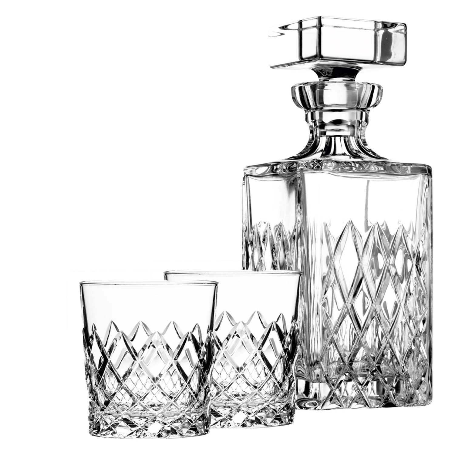 Karaffe Exklusives Whisky Geschenk für Männer - Kristallkaraffe + 2 Whiskygläs