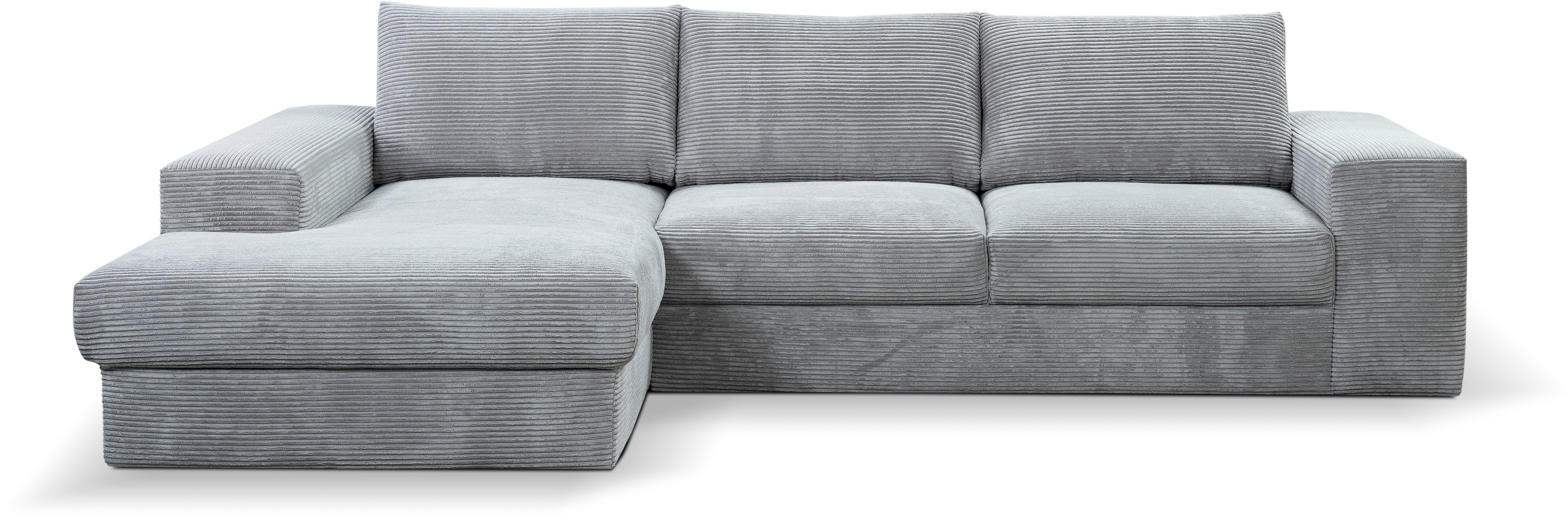 WERK2 Ecksofa Rozzana, Design Ecksofa mit hohem Komfort in trendig-weichem Cord & Breitcord