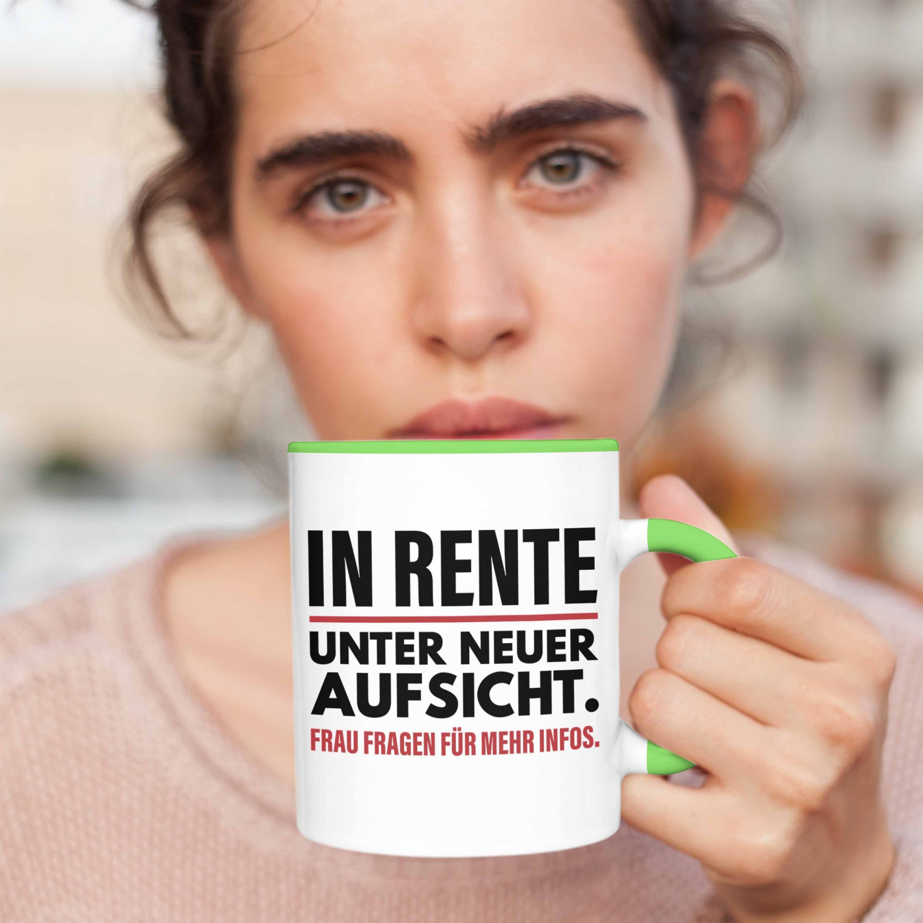 Renteneintritt Rente Pension - Grün Geschenk Sprüche Trendation Tasse Ruhestand Mann Trendation Lustig Abschiedsgeschenk Renter Tasse