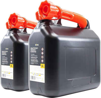 KOVA Benzinkanister 2x Benzinkanister 5 Liter Kraftstoffkanister Reservekanister
