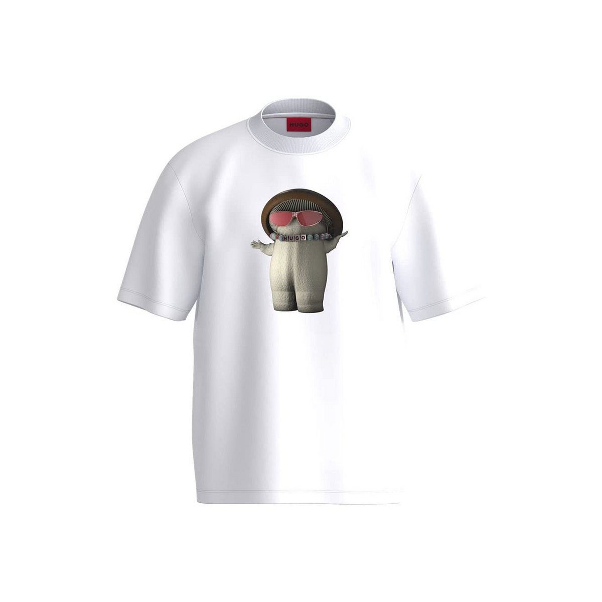 textil weiß (1-tlg) HUGO passform T-Shirt