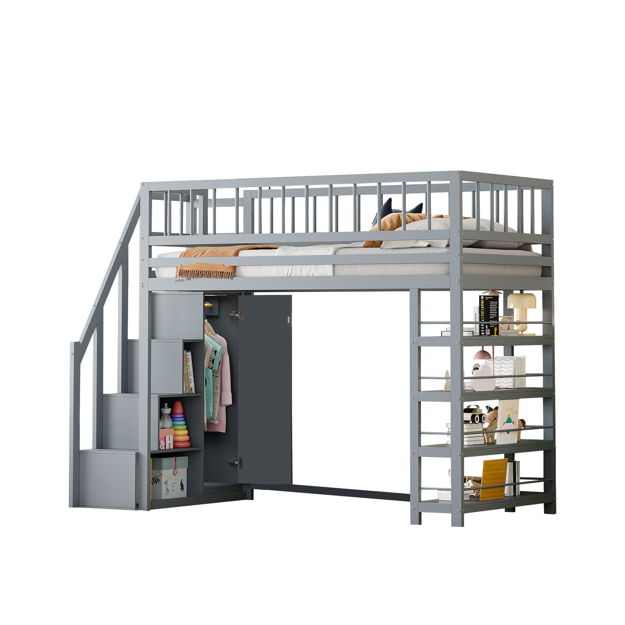HAUSS SPOLE Hochbett 90x200 mit Kleiderschrank, günstig online kaufen