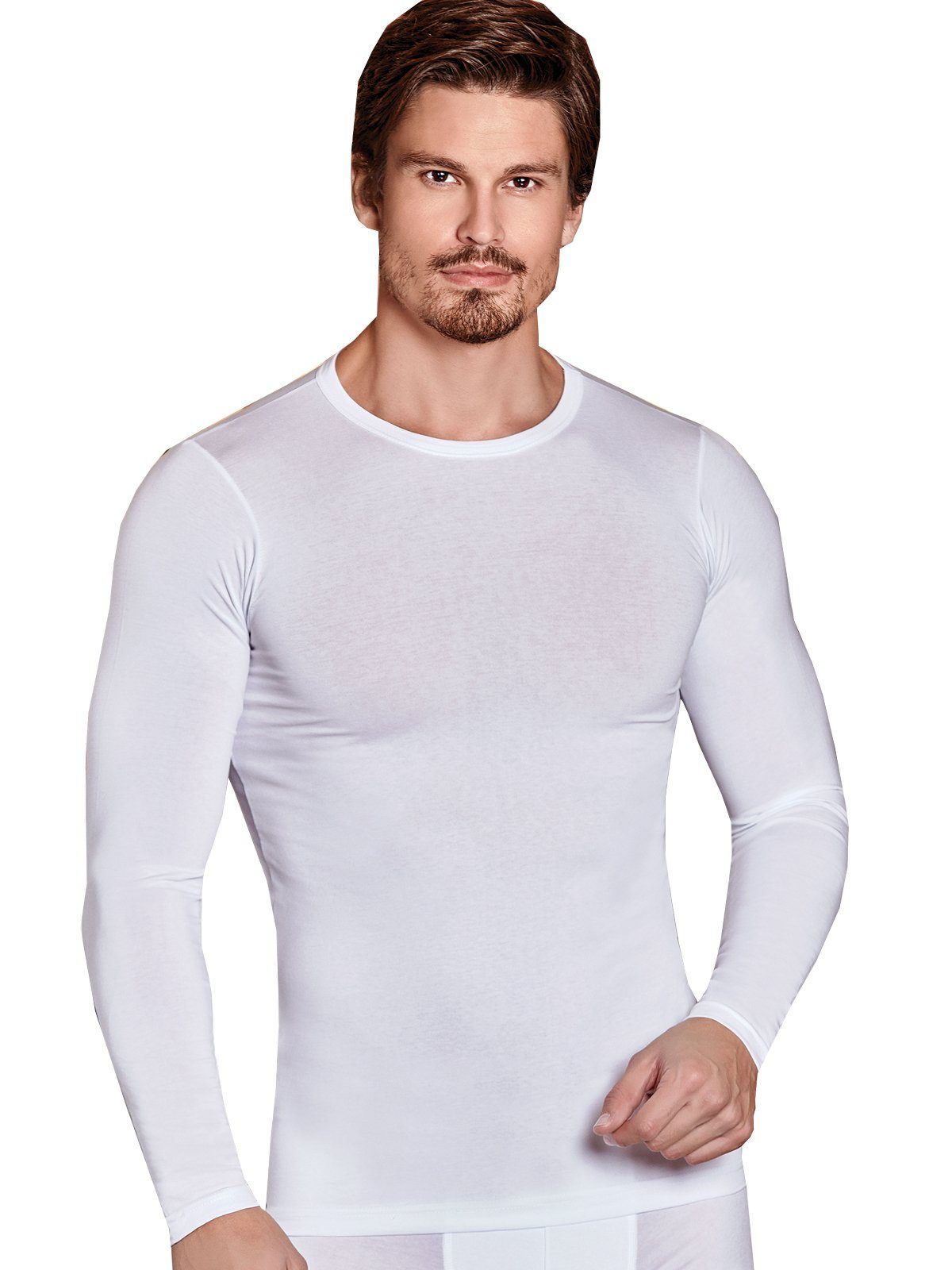 Berrak Collection Unterhemd »Langarm Rundhals Herren Slimfit Jersey  Business Shirt«, Weiß, BS1025 online kaufen | OTTO