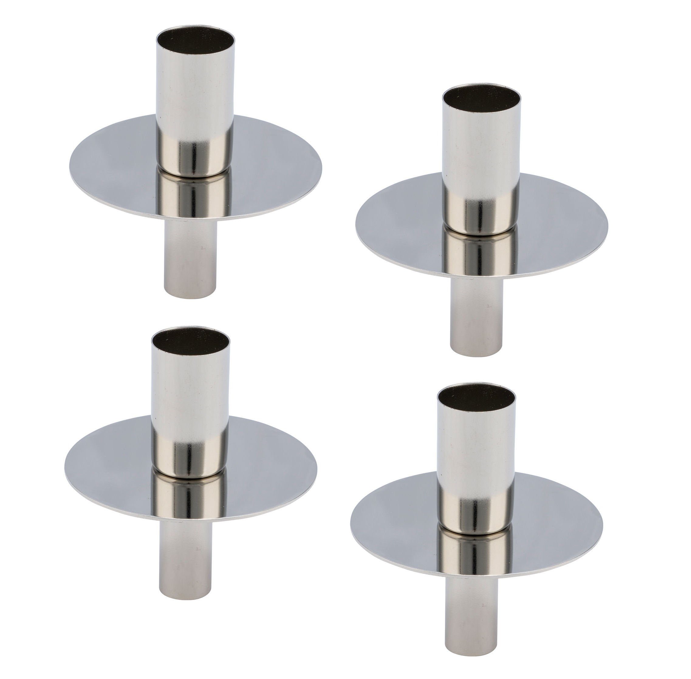 Spetebo Flaschenkerzenhalter Metall Flaschen Kerzen Halter 4er Set - silber günstig online kaufen