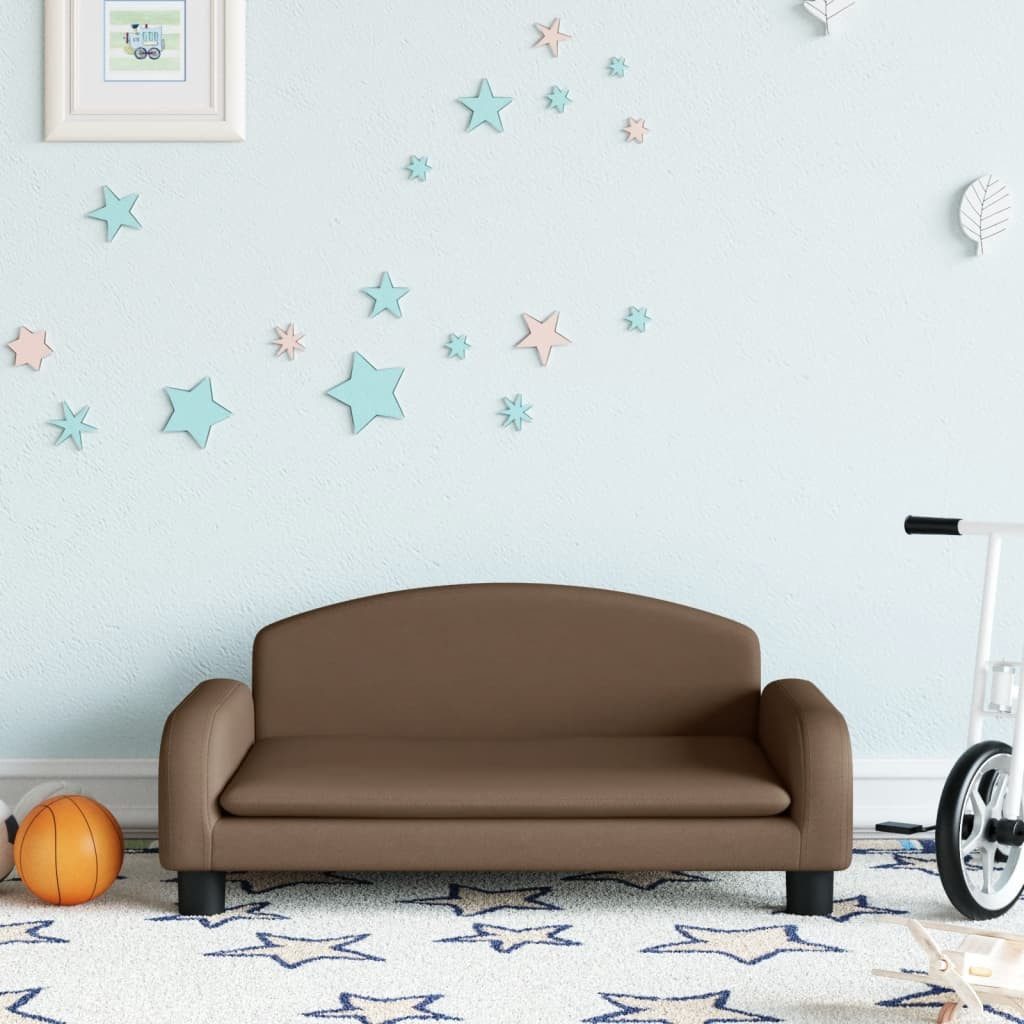 vidaXL Kindersofa, Kindersofa Braun 70x45x30 cm Stoff