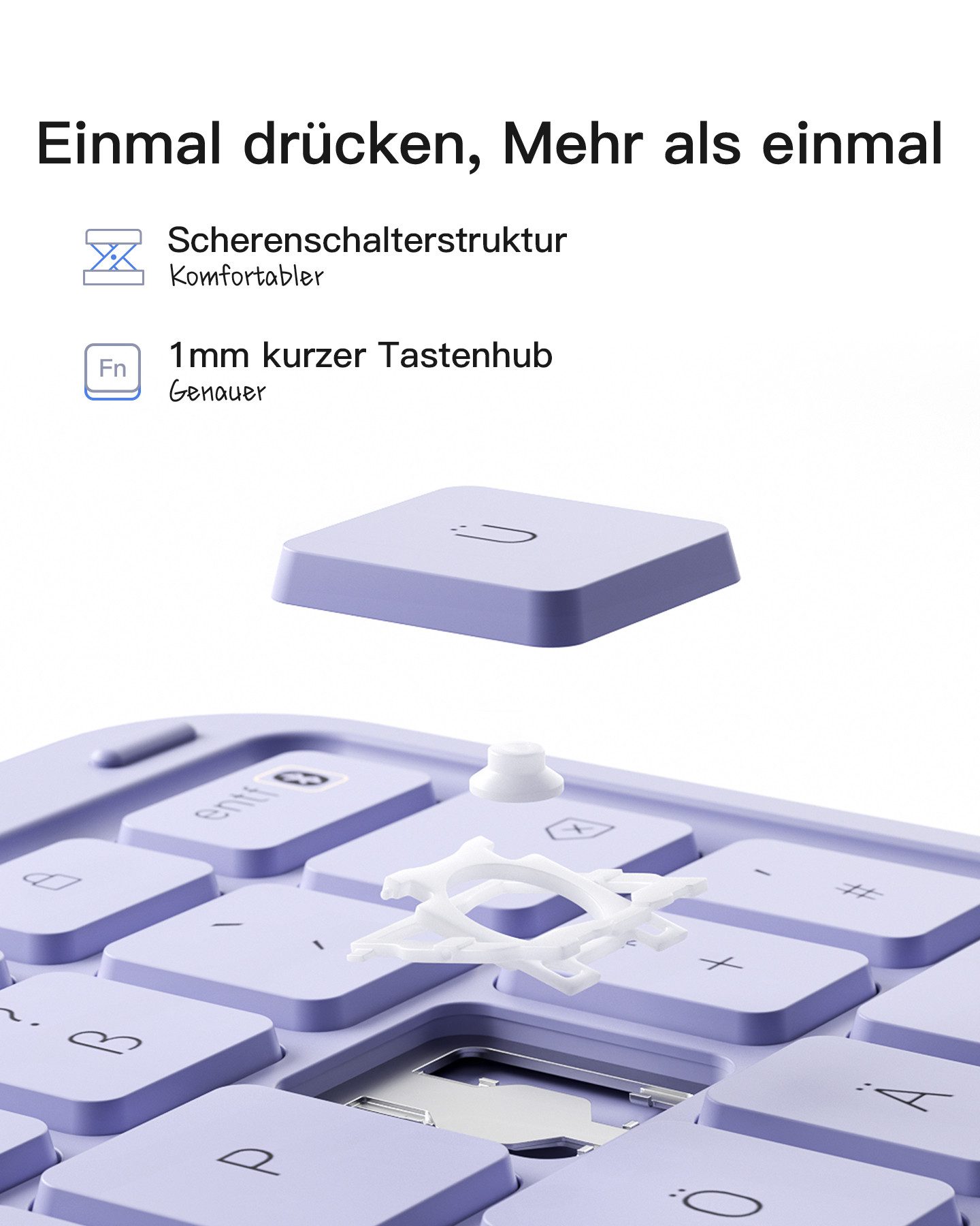 Inateck für iPad 11 Gen A16, 11 Zoll iPad Air M4 M3, iPad 10, iPad Pro 4/3/2/1 iPad-Tastatur (Ultraleichte, Abnehmbare Tastatur mit Touchpad, Tragbar) – Bild 5 von 5