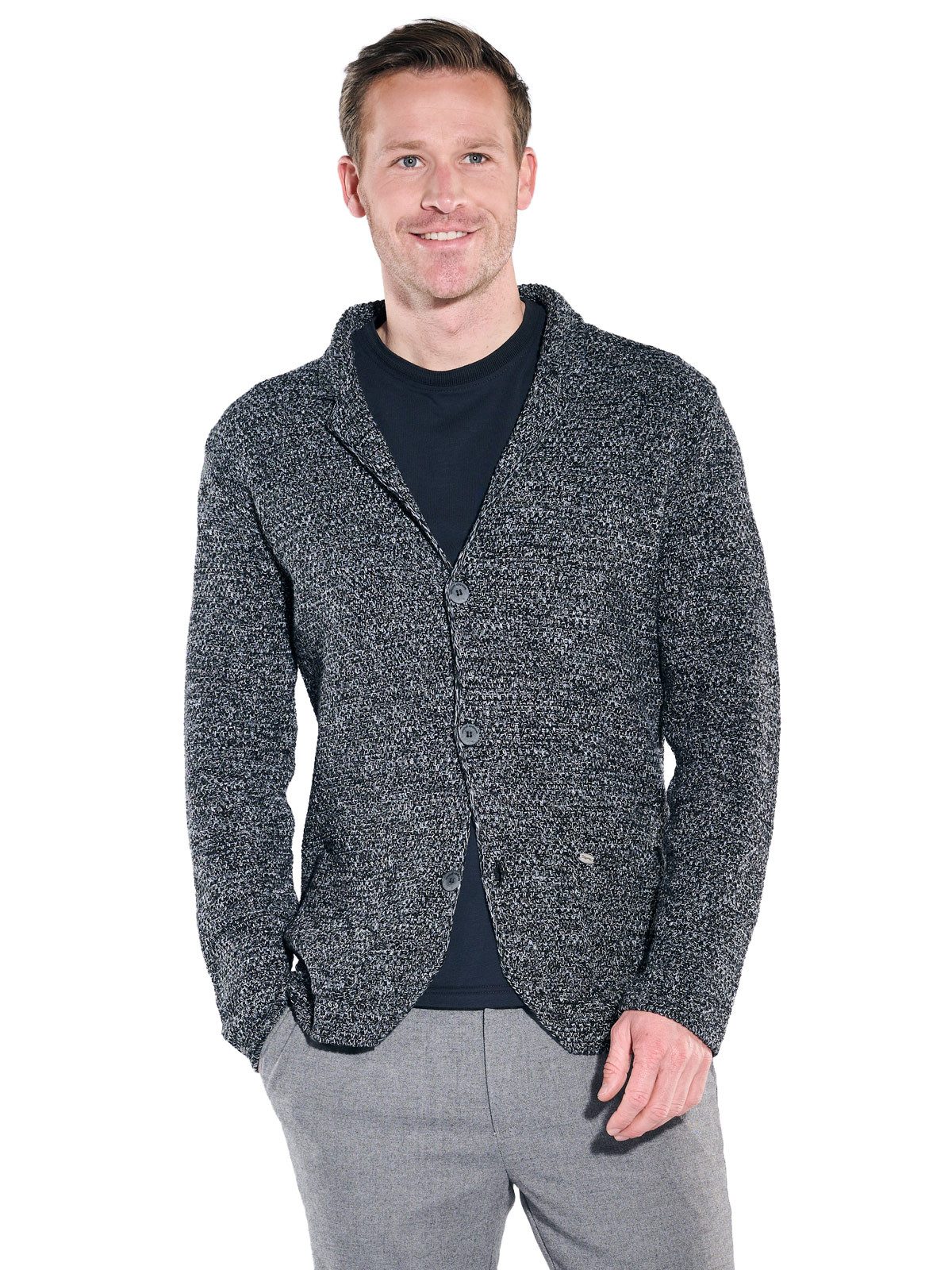 Engbers Stricksakko Herren Stricksakko, Schwarz günstig online kaufen