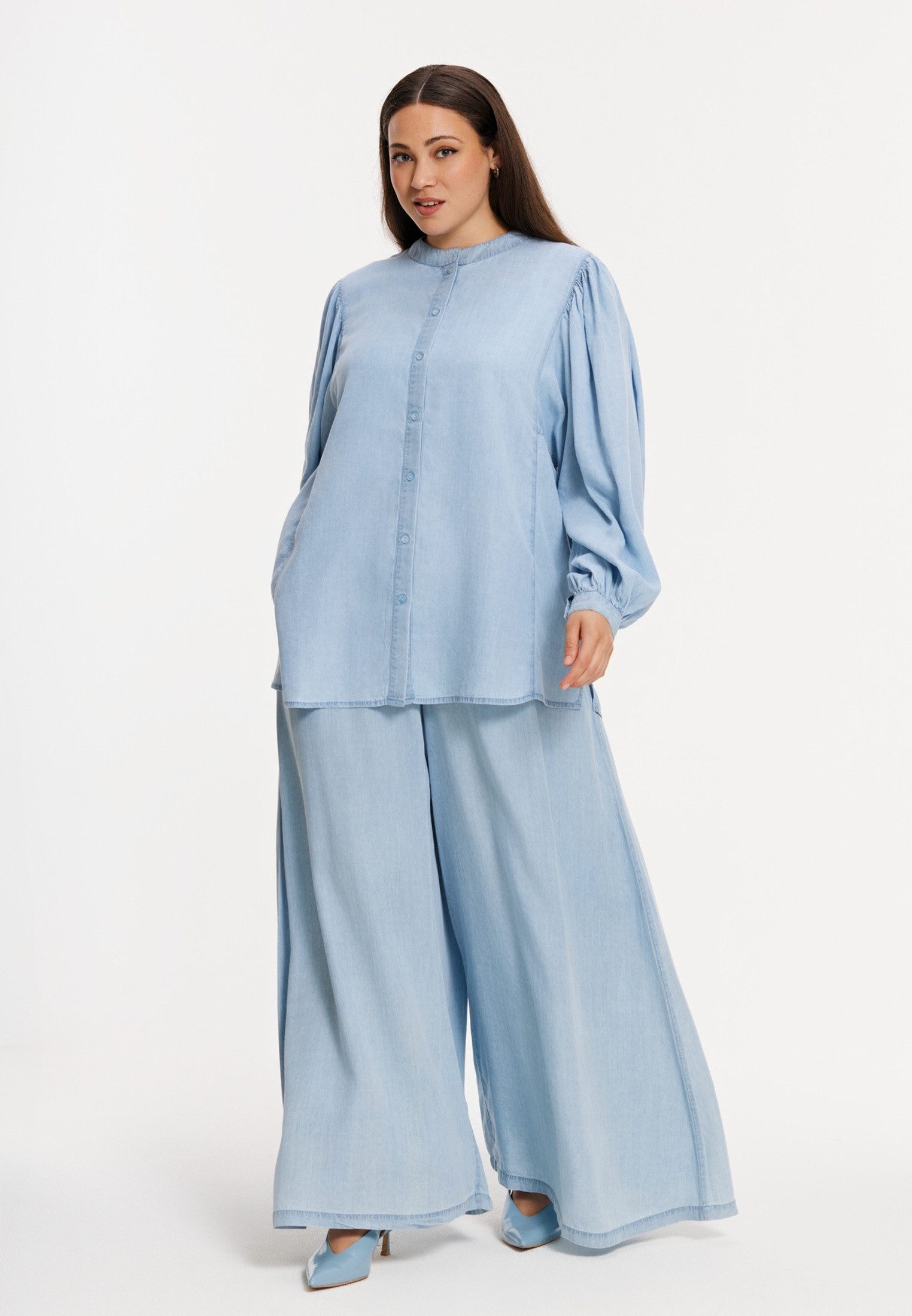 YOEK Blusentop Damen Bluse Flare Fit