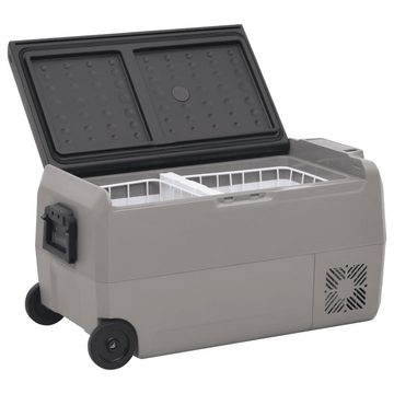 vidaXL Kühlbox Kompressor Kühlbox mit Rollen und Griff Schwarz Grau 50 L Camping Van